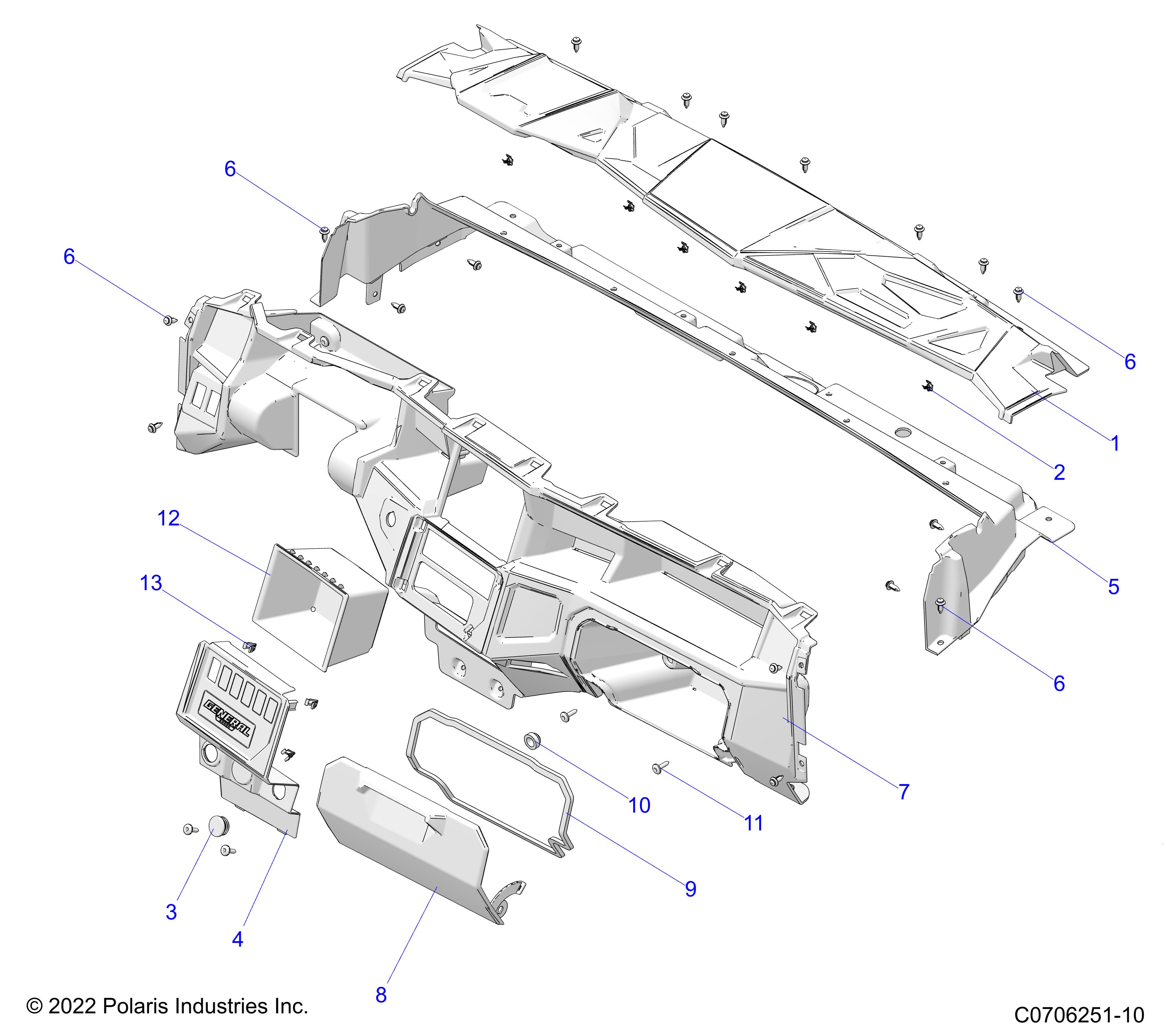 Part Number : 5452197-070 STORAGE CENTER DASH  GLOSS BLA