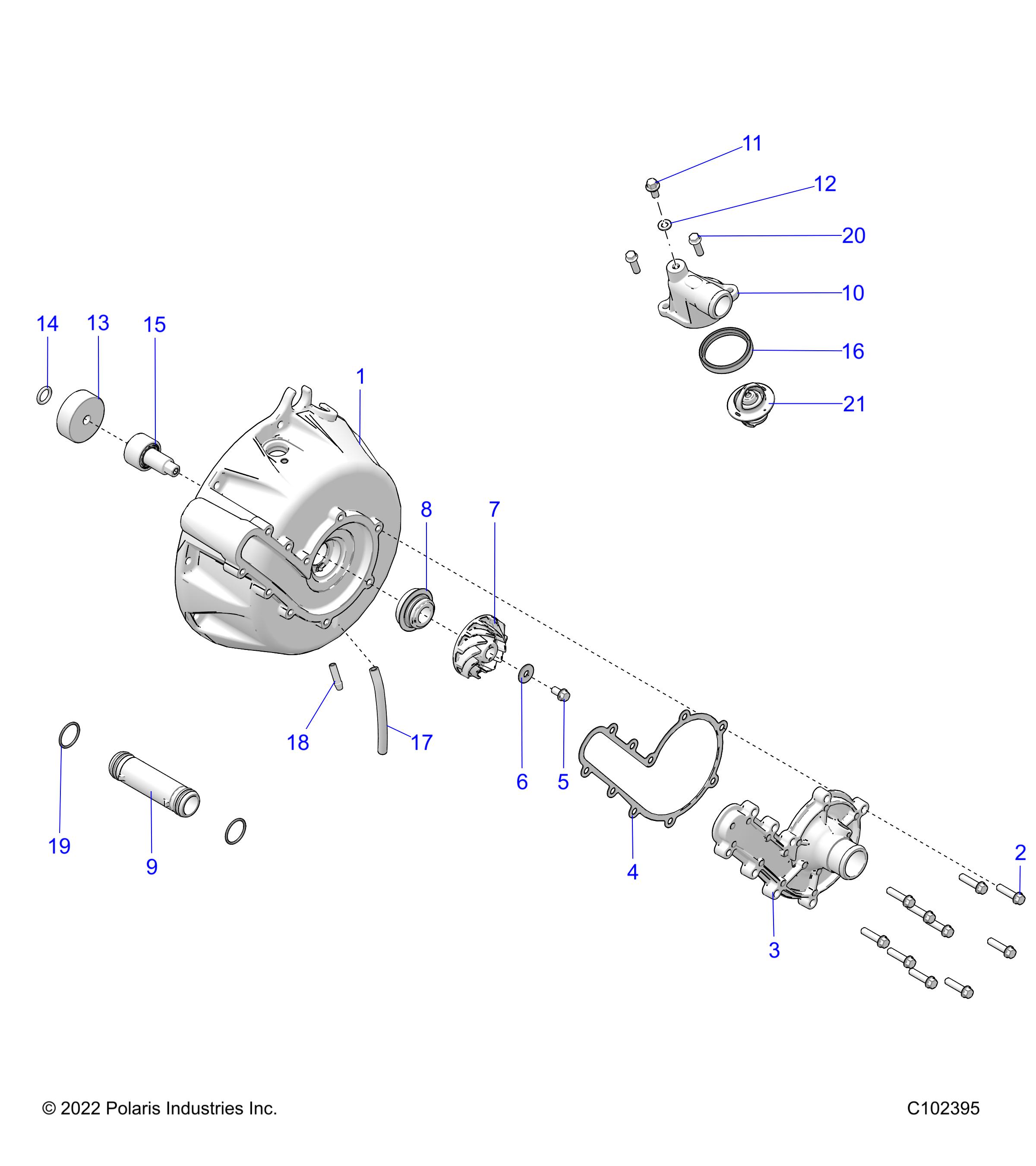 Part Number : 2204955 KIT-WATERPUMP COVER W/FTNG