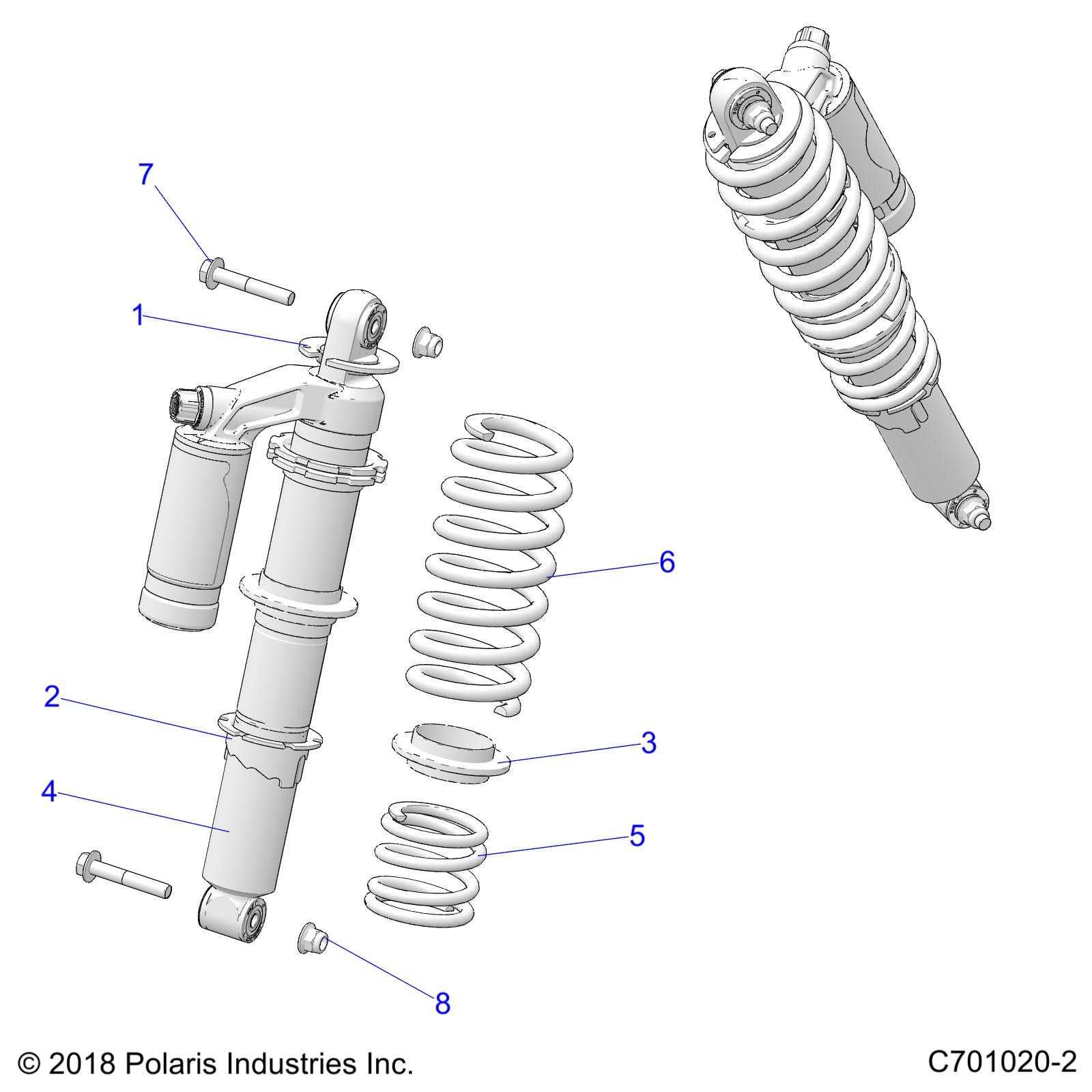 Part Number : 7044487 2 RESERVOIR PIGGYBACK SHOCK  R