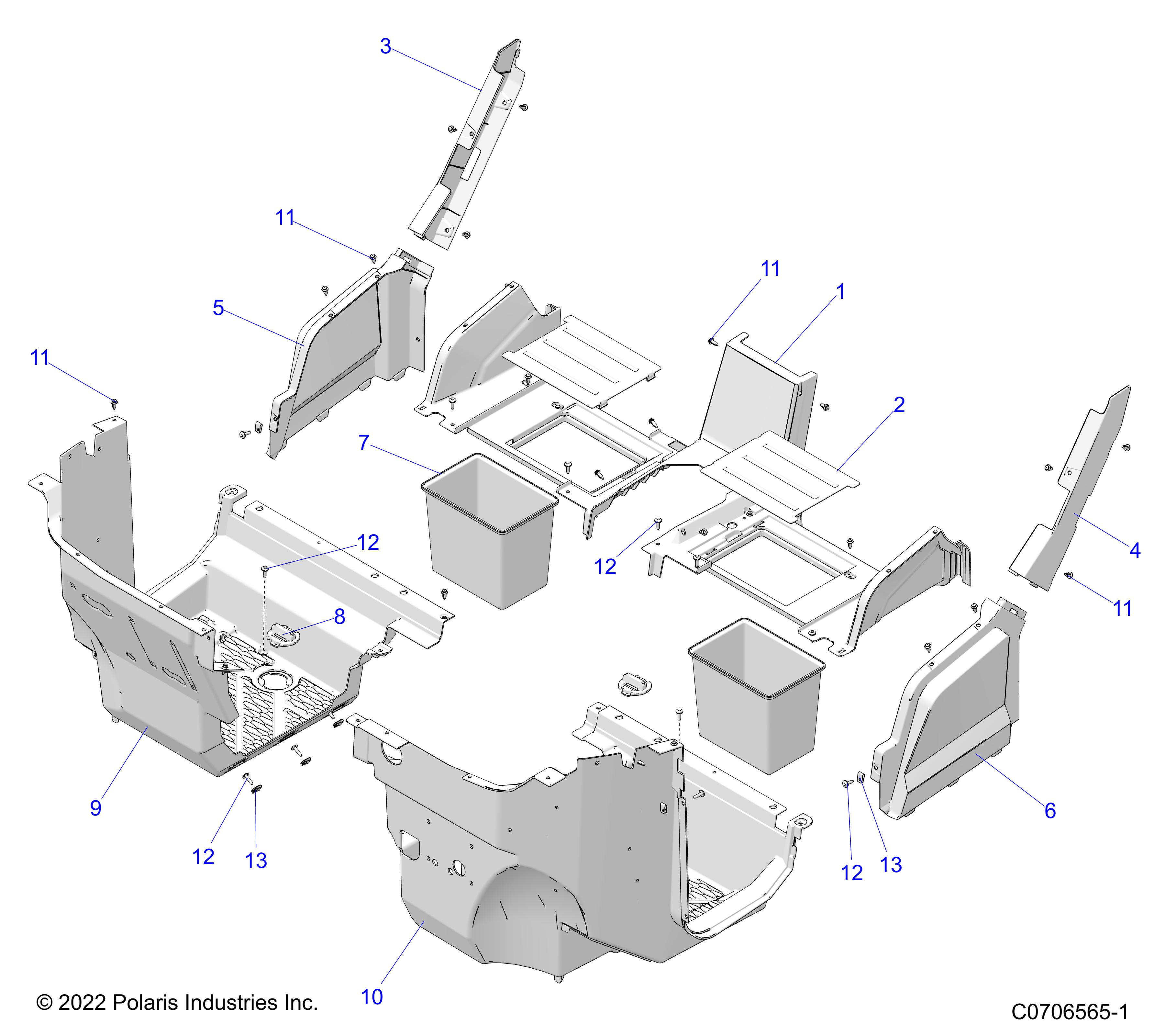 Part Number : 2638679-070 ASM-FLOOR RH CLIP ROUTER BLK