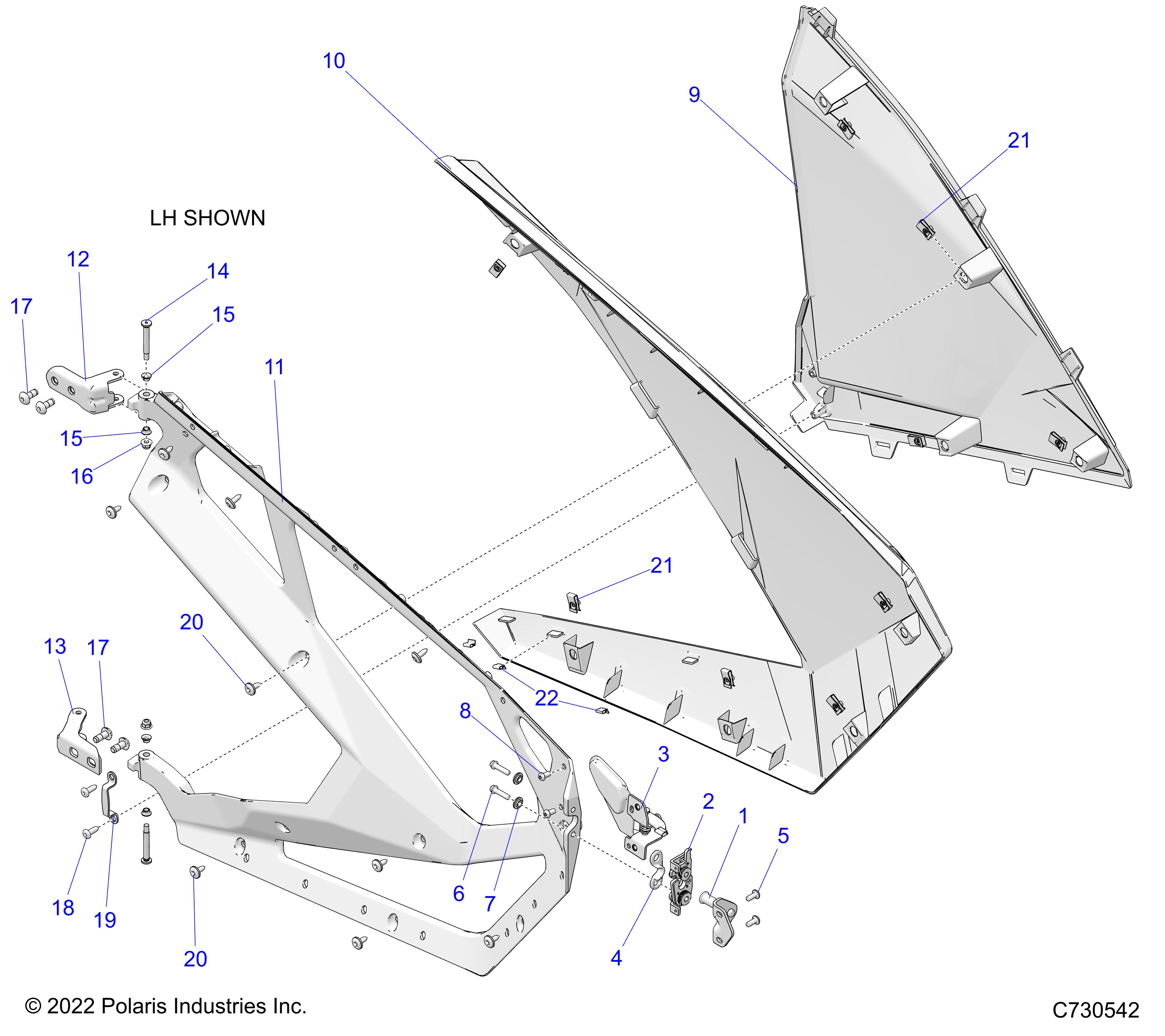 Part Number : 5455190-070 PANEL-DOOR FRONT RH BLK