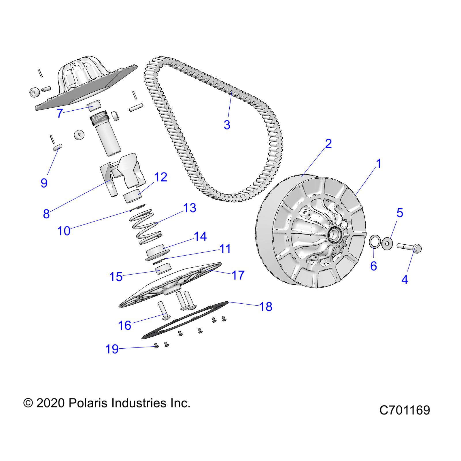 Foto diagrama Polaris que contem a peça 7521306