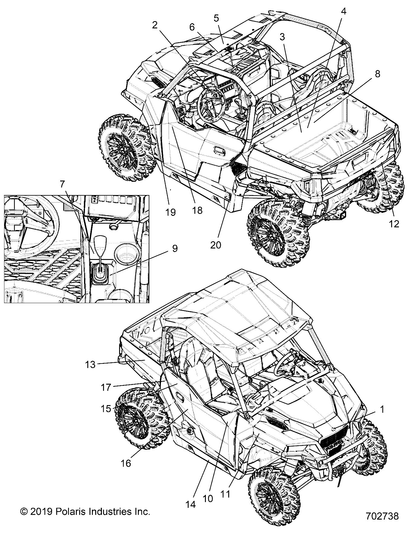 Foto diagrama Polaris que contem a peça 7189271