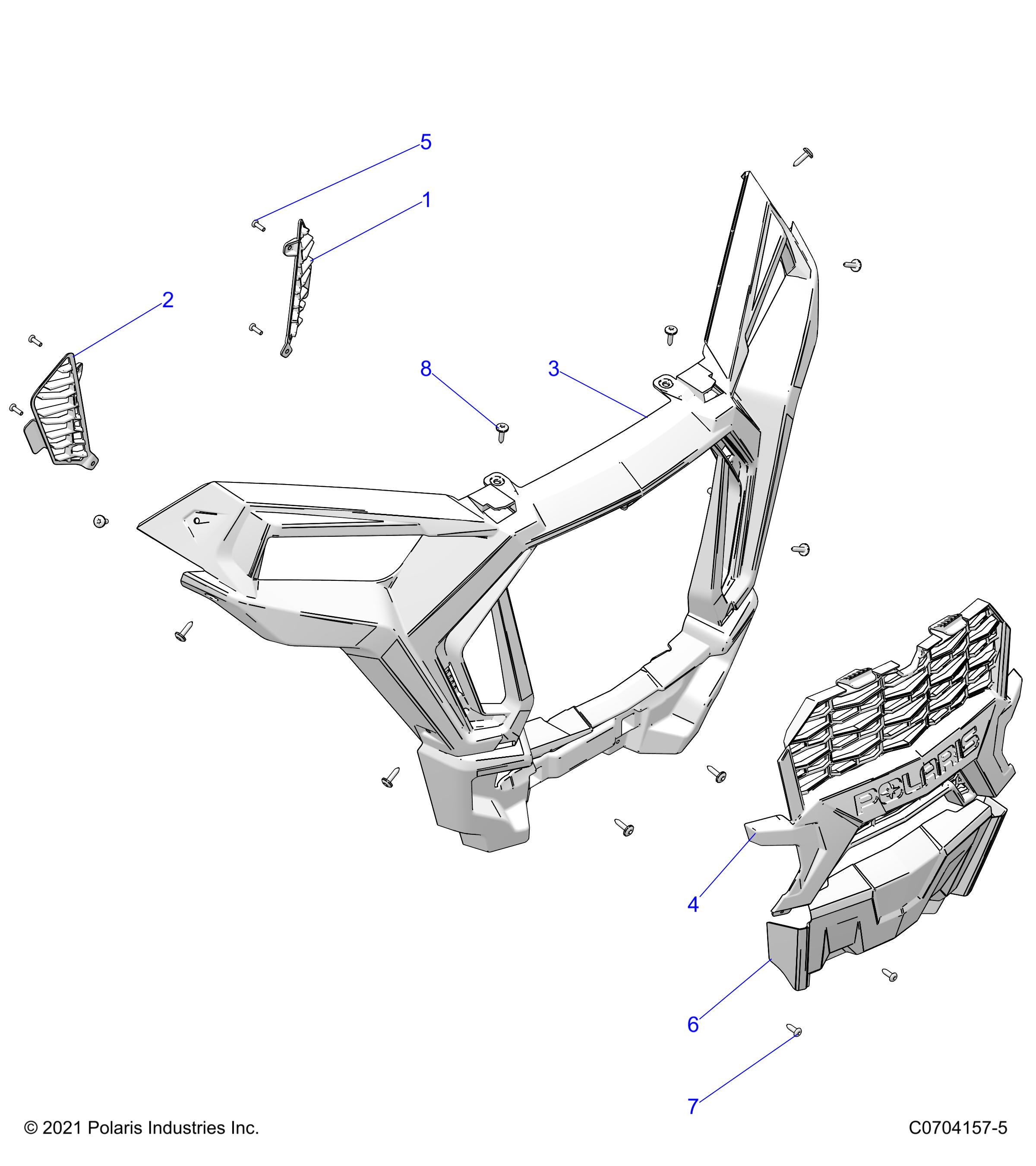 Part Number : 5454743-293 FRONT FASCIA  INDY RED