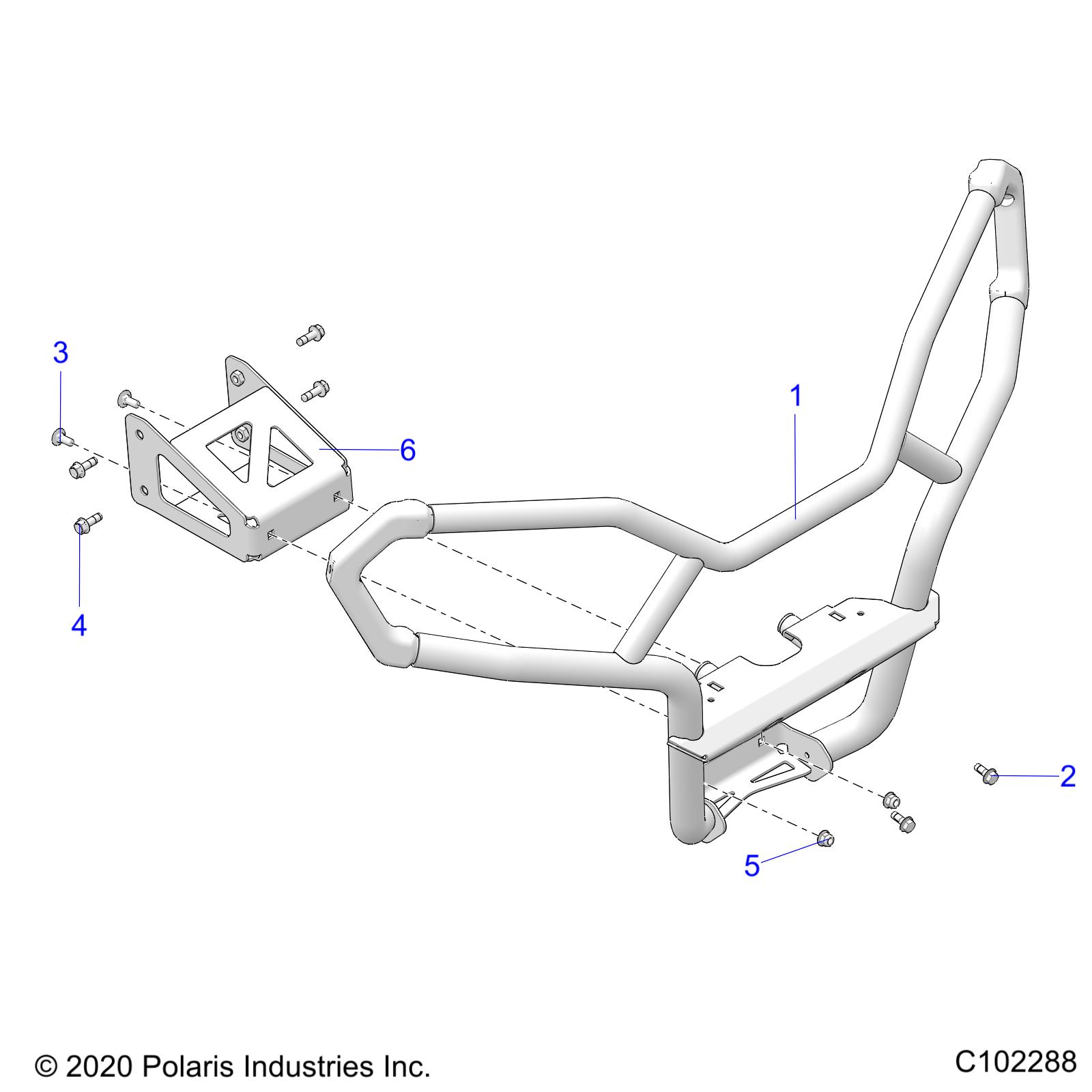 Part Number : 1026154-458 WELD-BUMPER FRONT TRAIL BLK