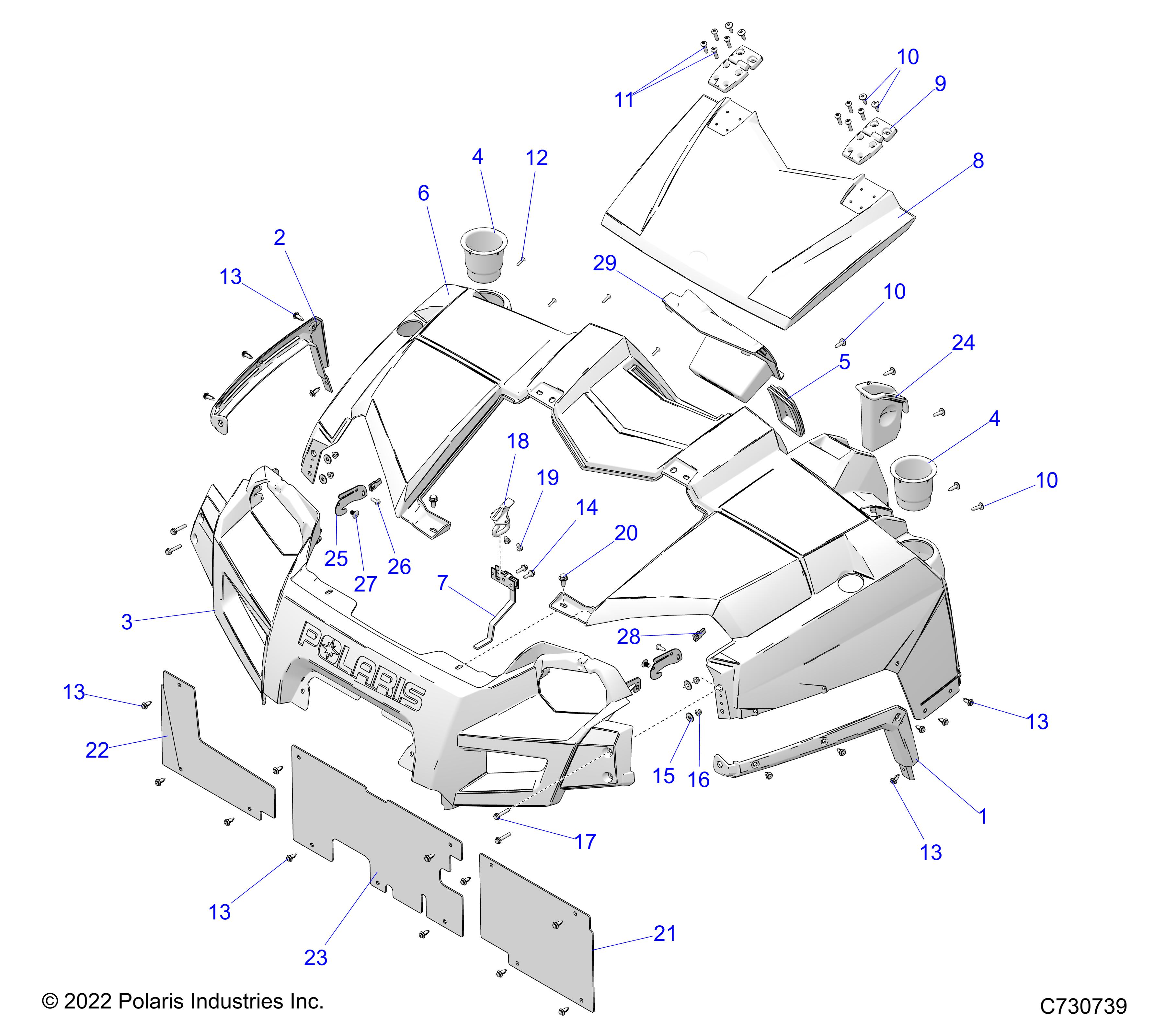 Part Number : 2207127 HOOD KIT WITH DASH   CREW