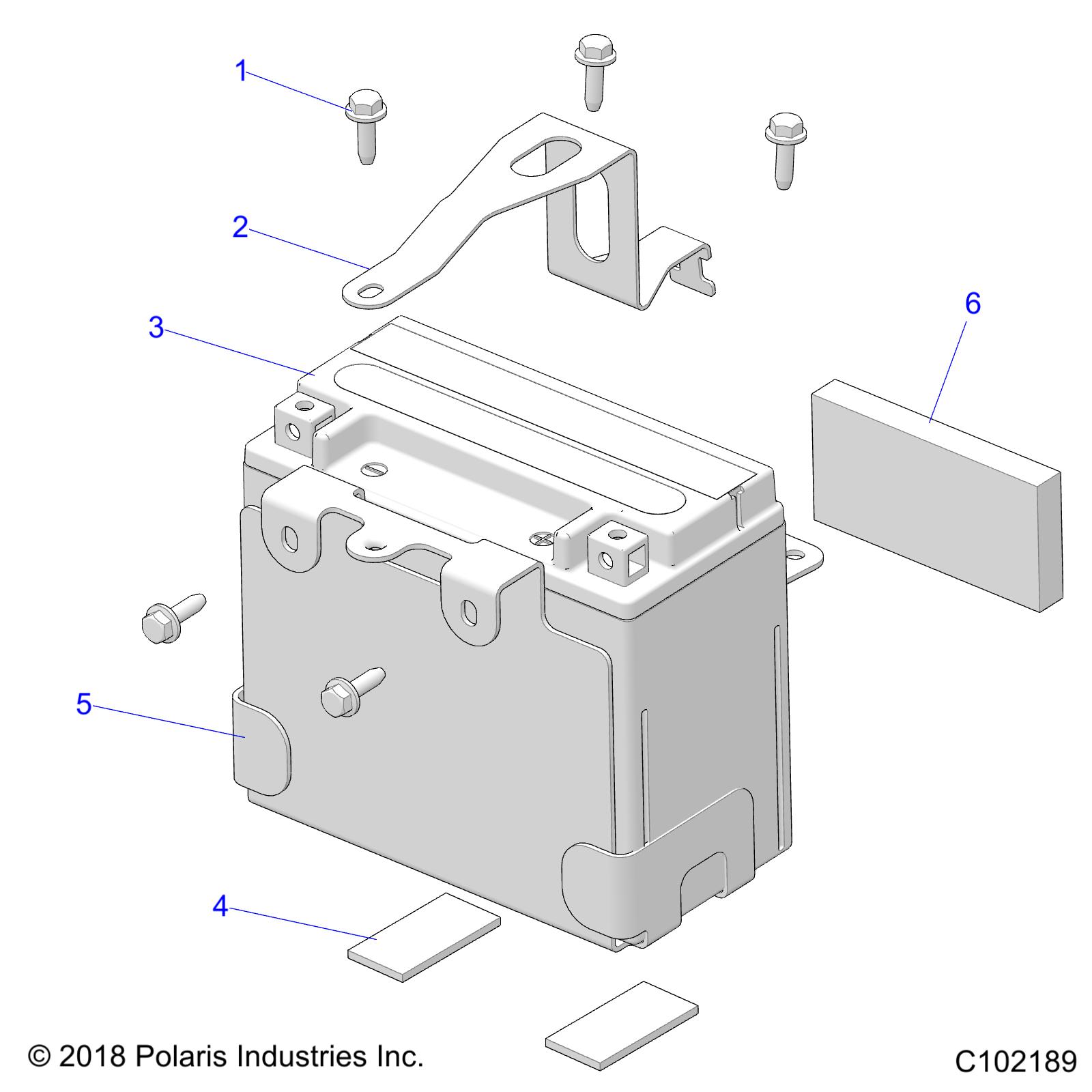 Part Number : 5267105-458 BRKT-BATTERY STRAP 18AH BLK