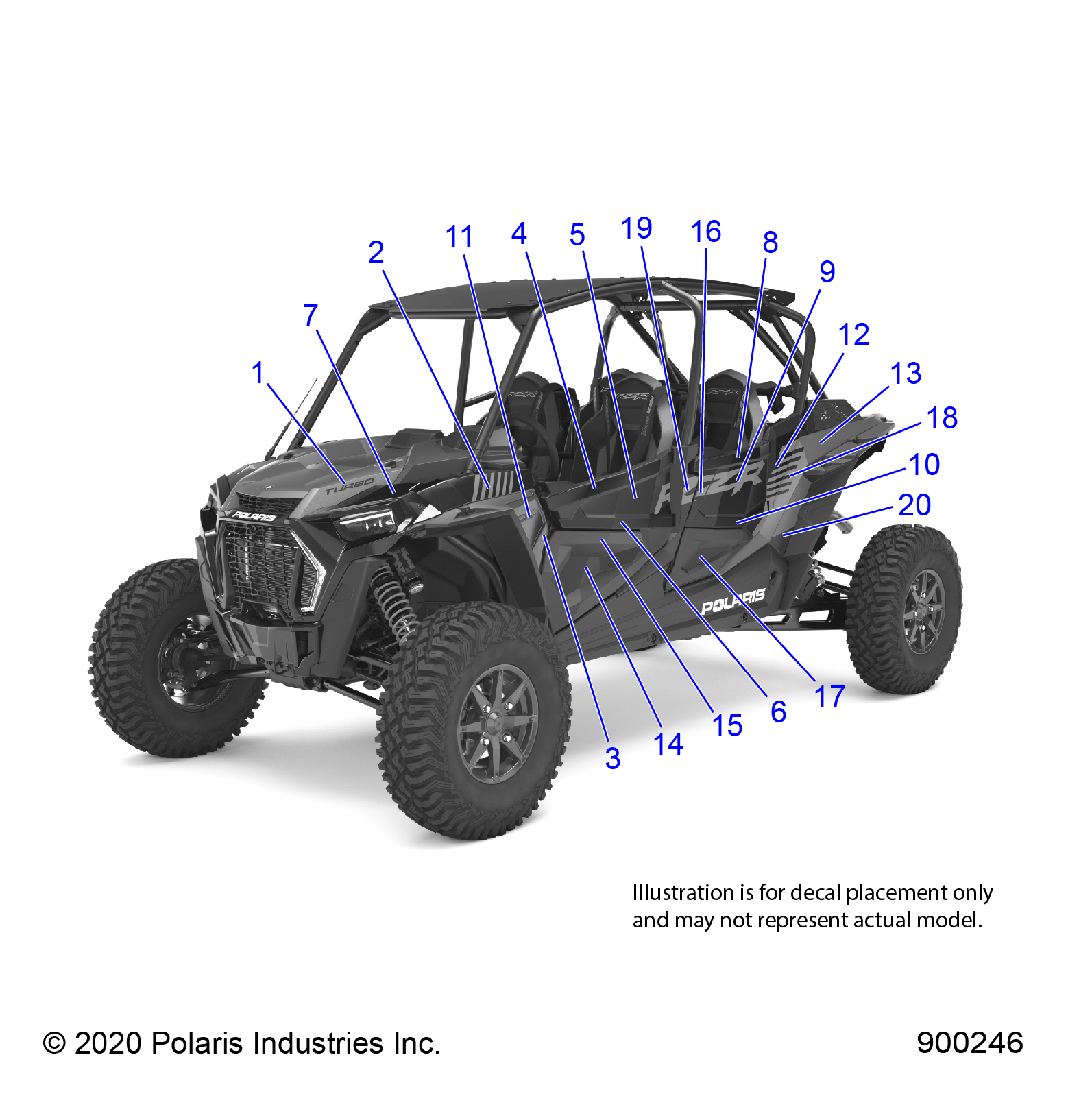 Part Number : 7193822 DECAL-RR.BOLSTER RH