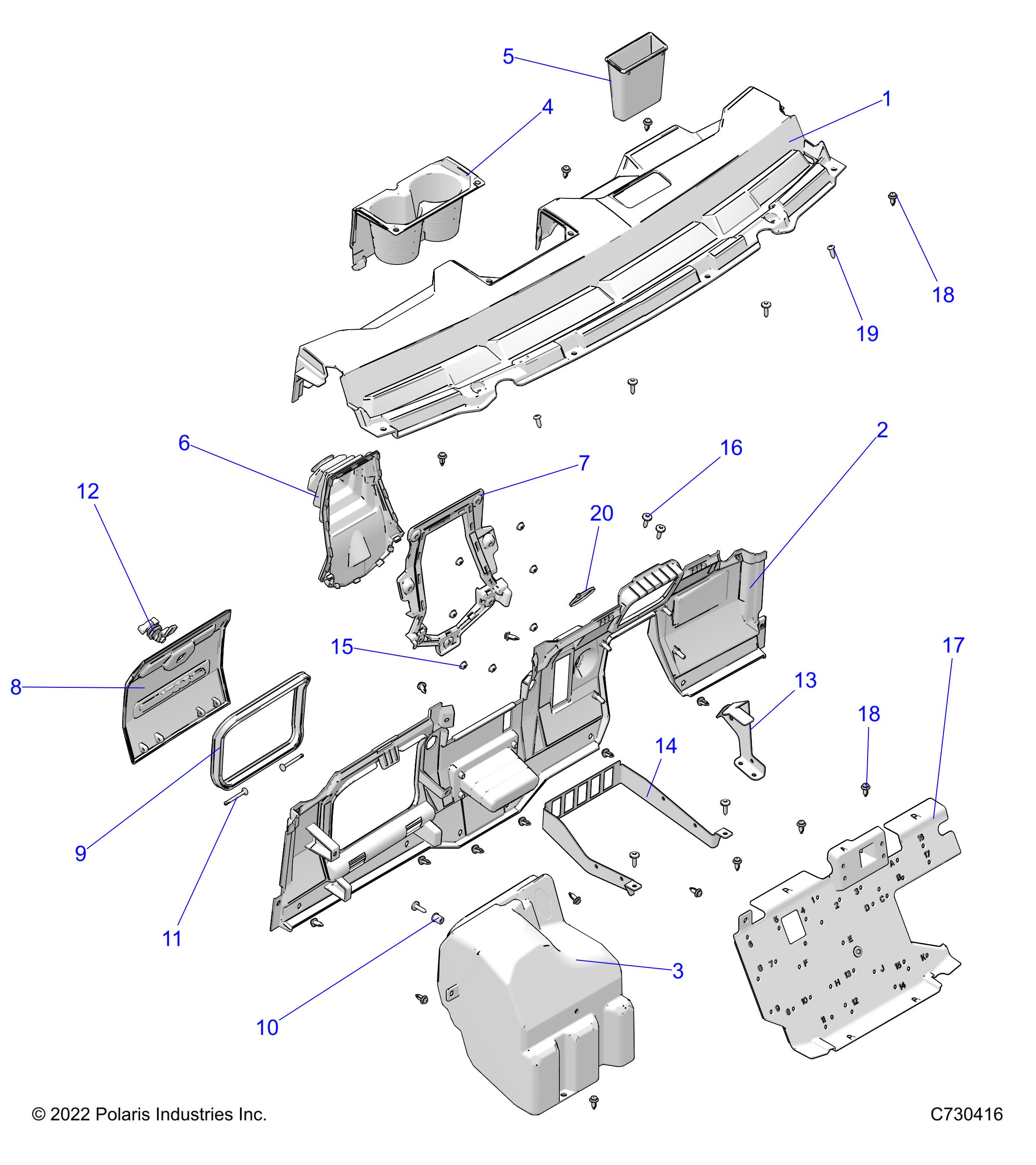 Part Number : 5272176-329 BRKT-DASH SUPPORT CENTER BLK