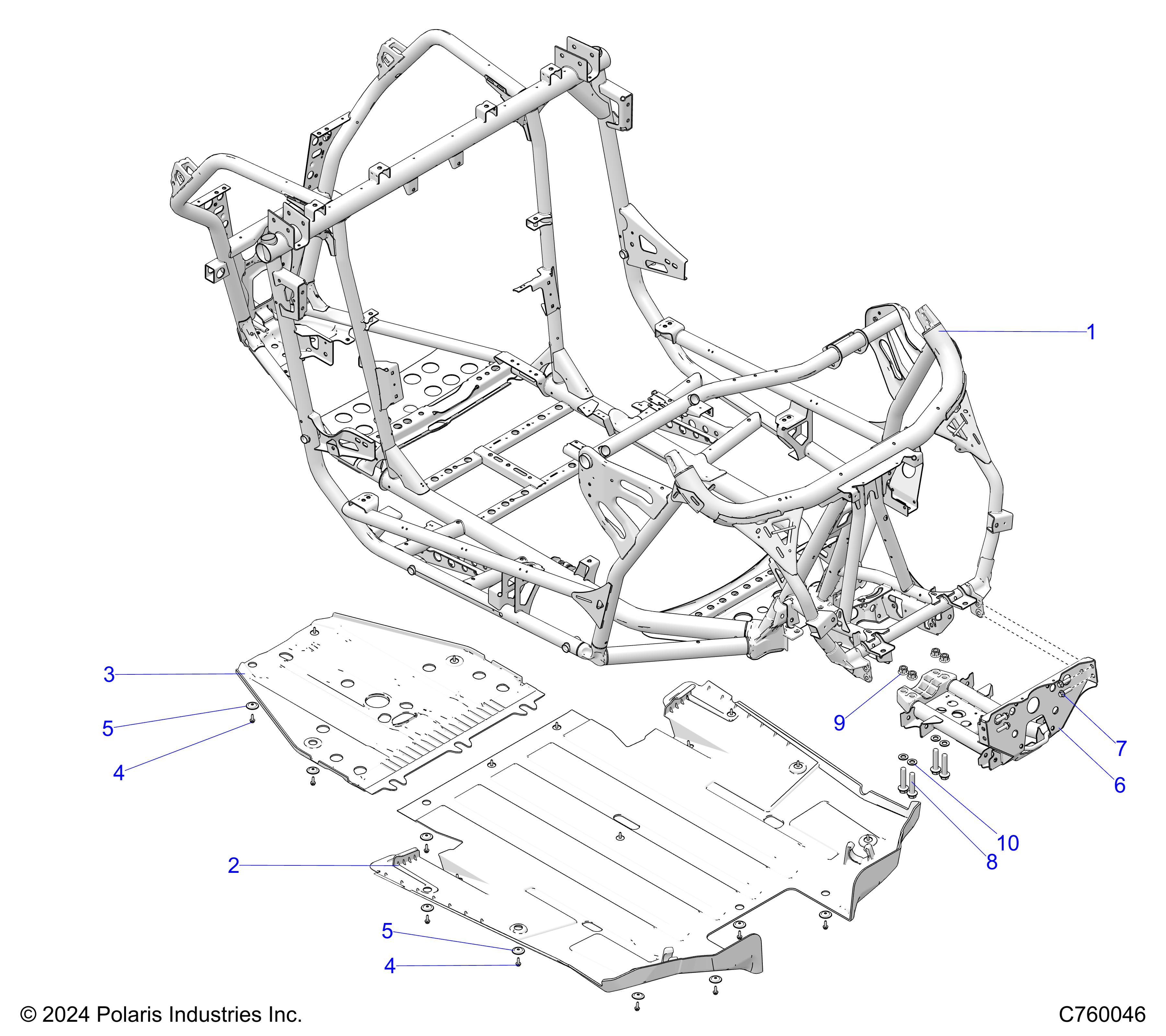 Part Number : 1028551-458 WELD-MAINFRAME RZR T 64 BLK