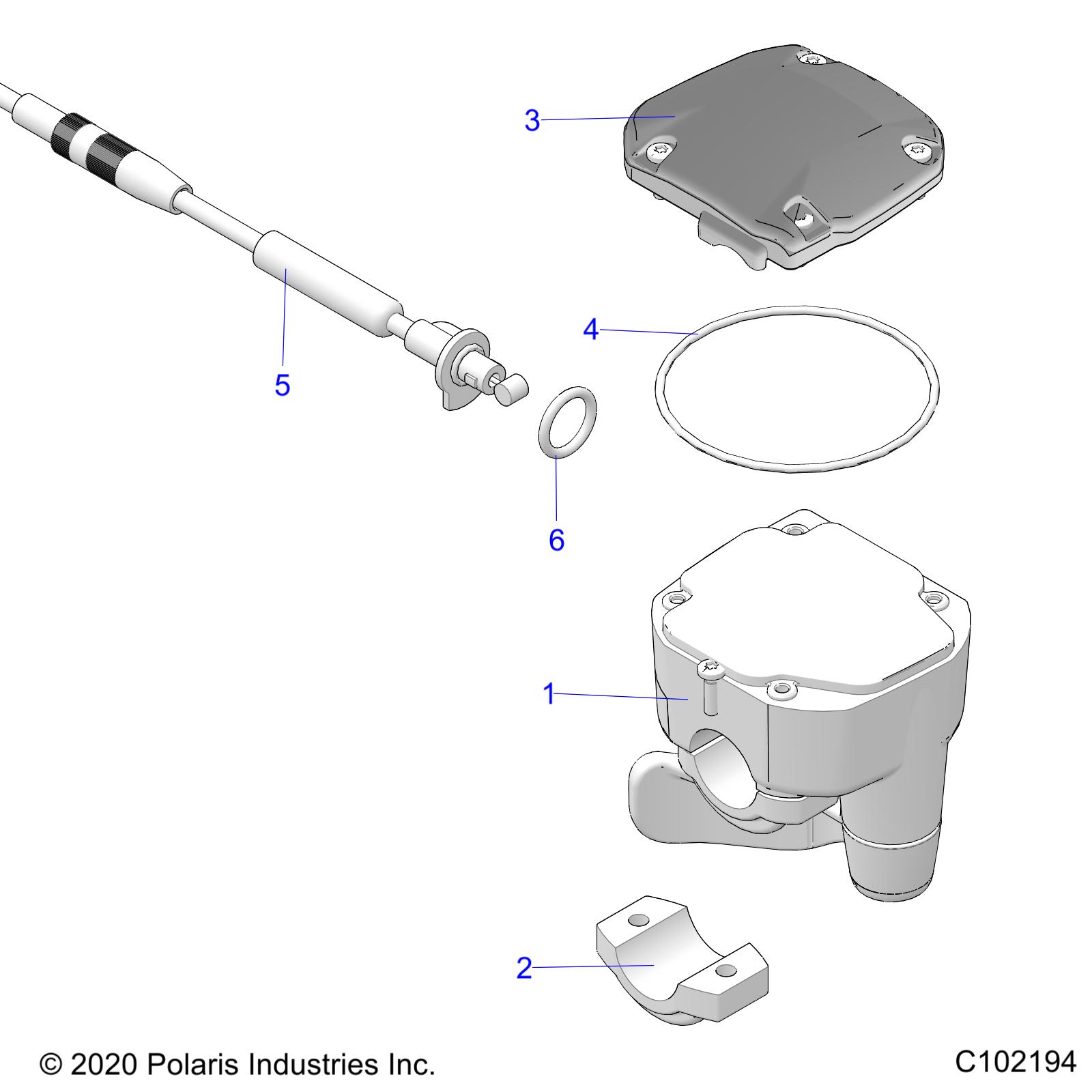 Part Number : 2010403 THUMB THROTTLE ASSEMBLY