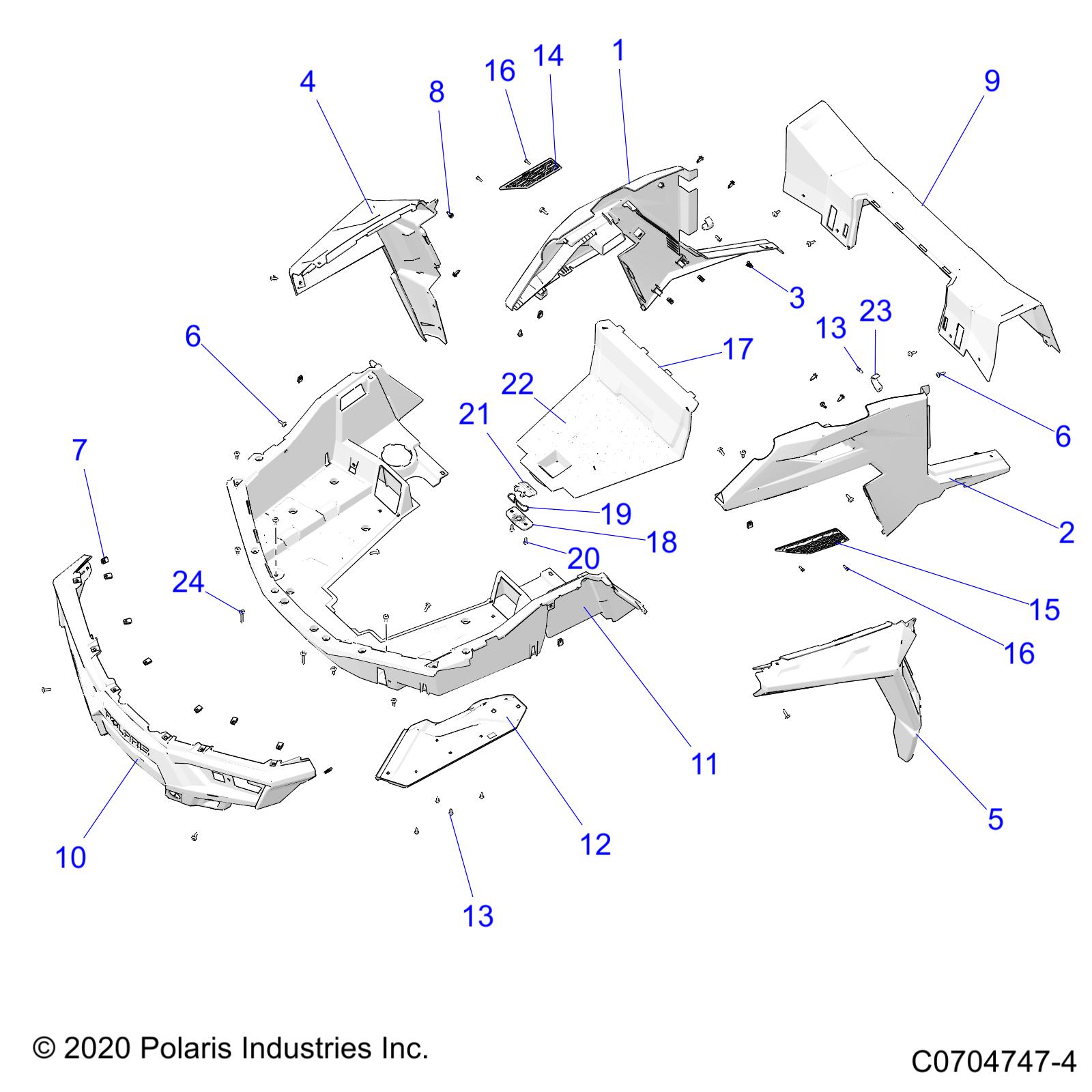Foto diagrama Polaris que contem a peça 2638059-795