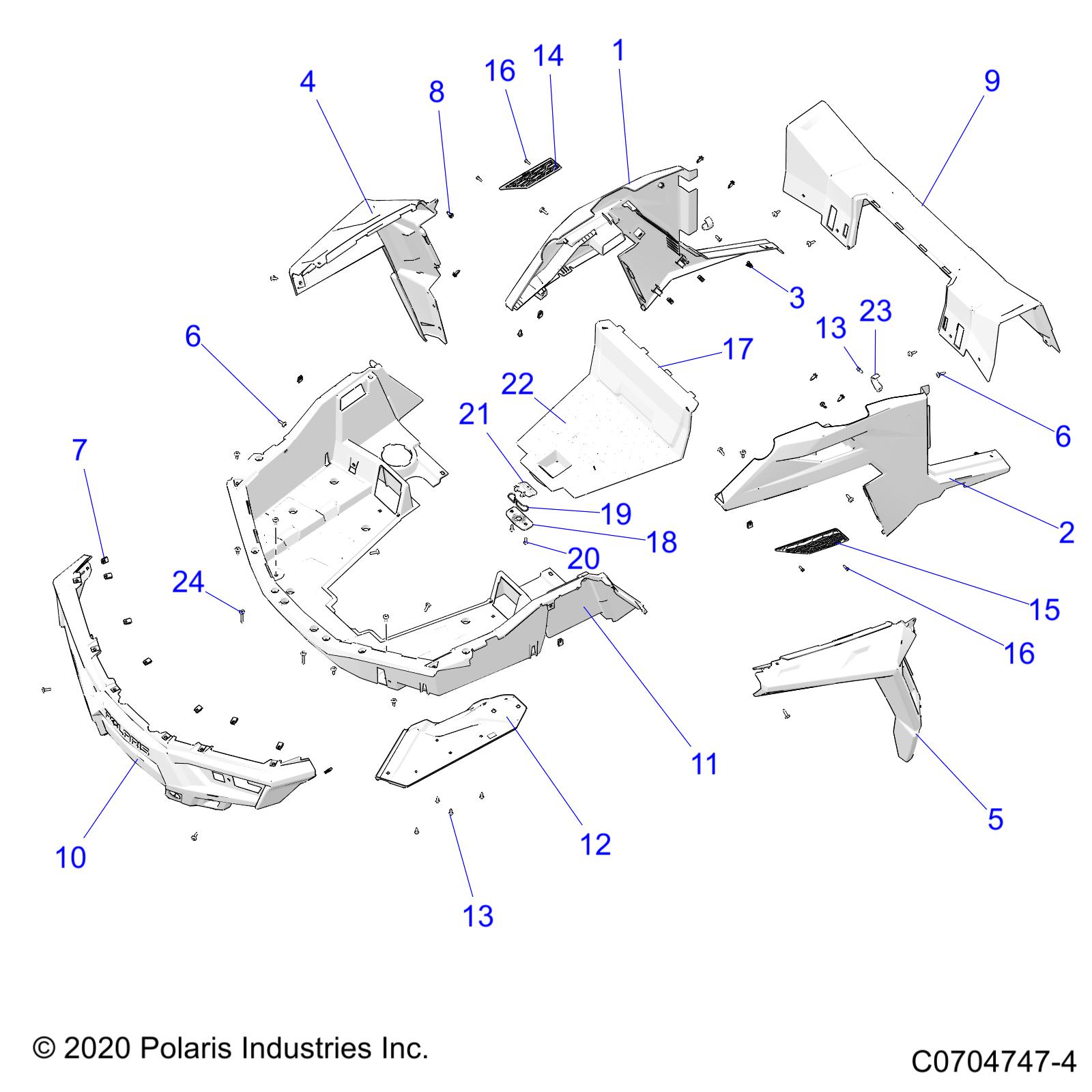 Foto diagrama Polaris que contem a peça 5439766-070