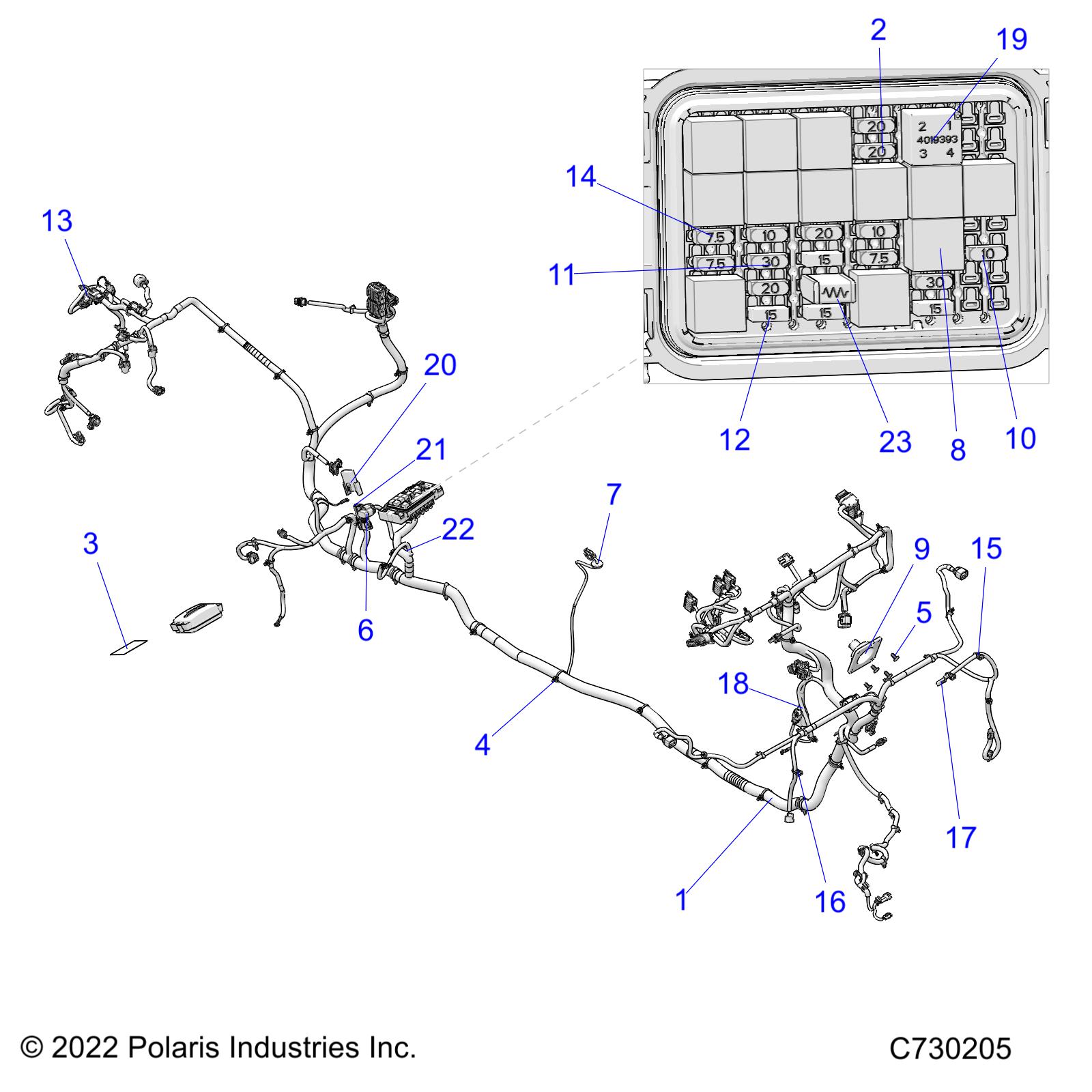 Foto diagrama Polaris que contem a peça 4017180
