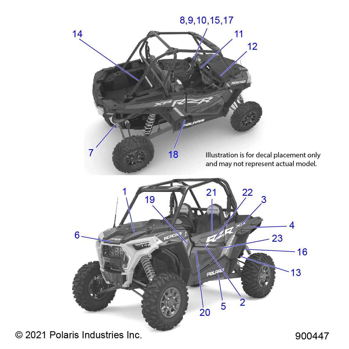 Foto diagrama Polaris que contem a peça 7185803