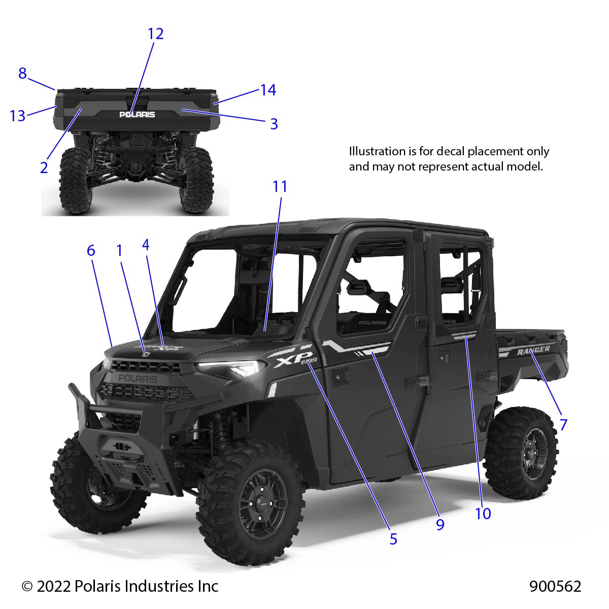 Part Number : 7198389 DECAL-TAILGATE POLARIS T.MET