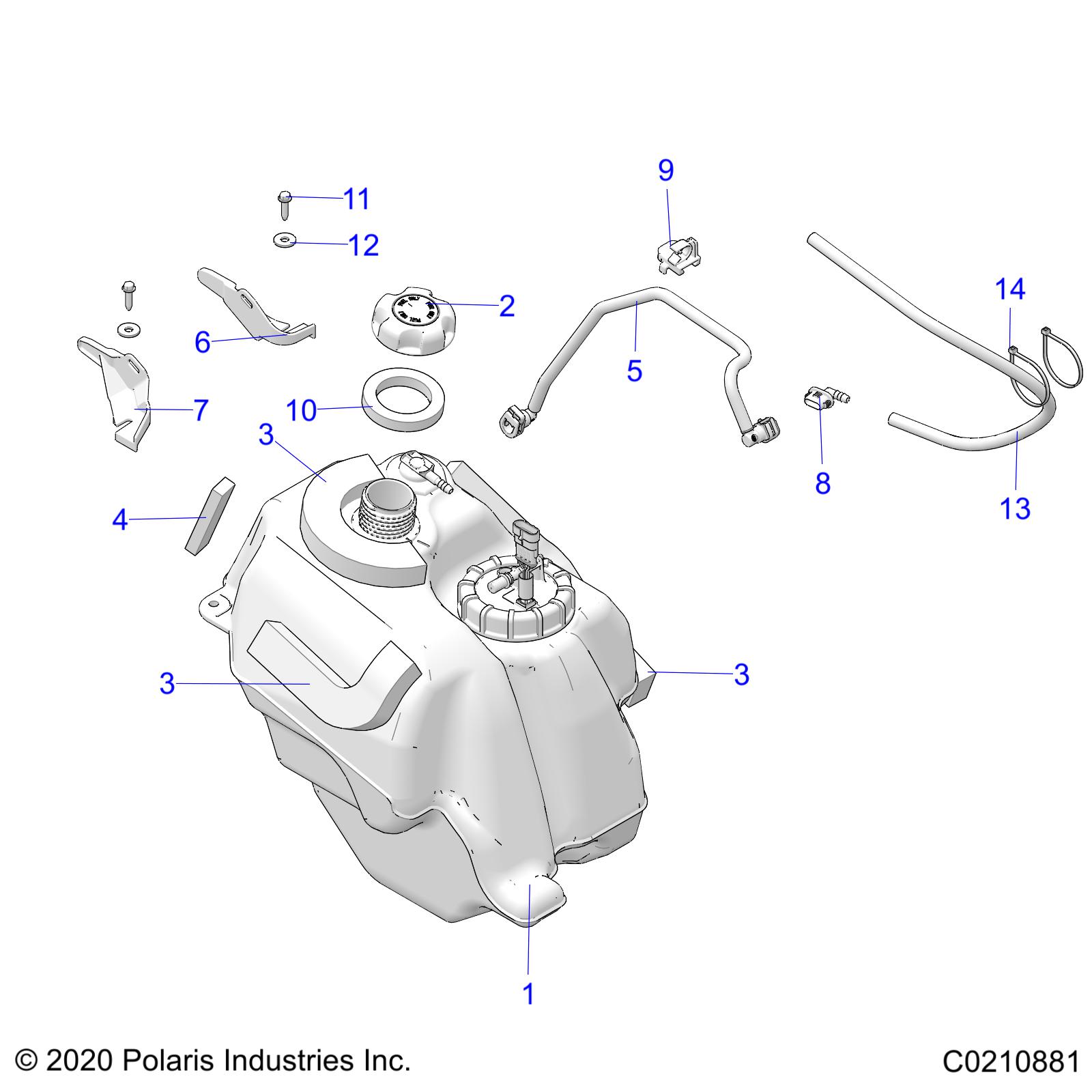 Foto diagrama Polaris que contem a peça 5453464