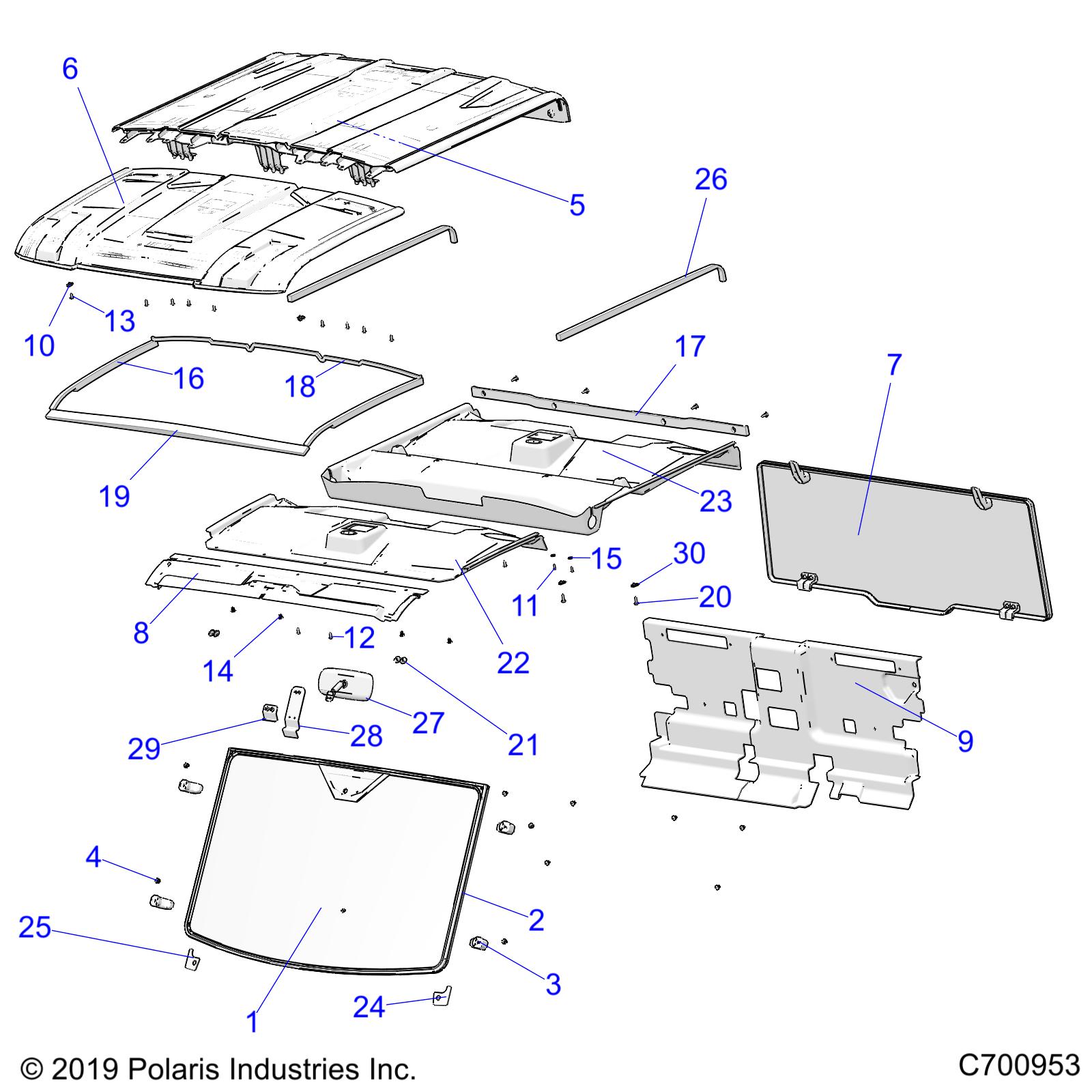 Part Number : 2889220 K-MIRROR RRVW CAB