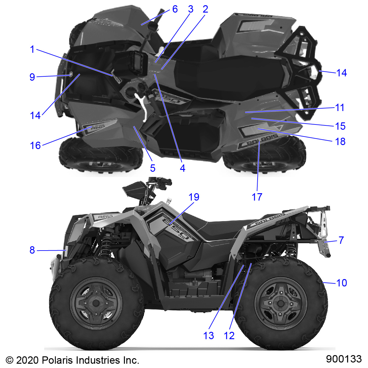 Foto diagrama Polaris que contem a peça 7186131