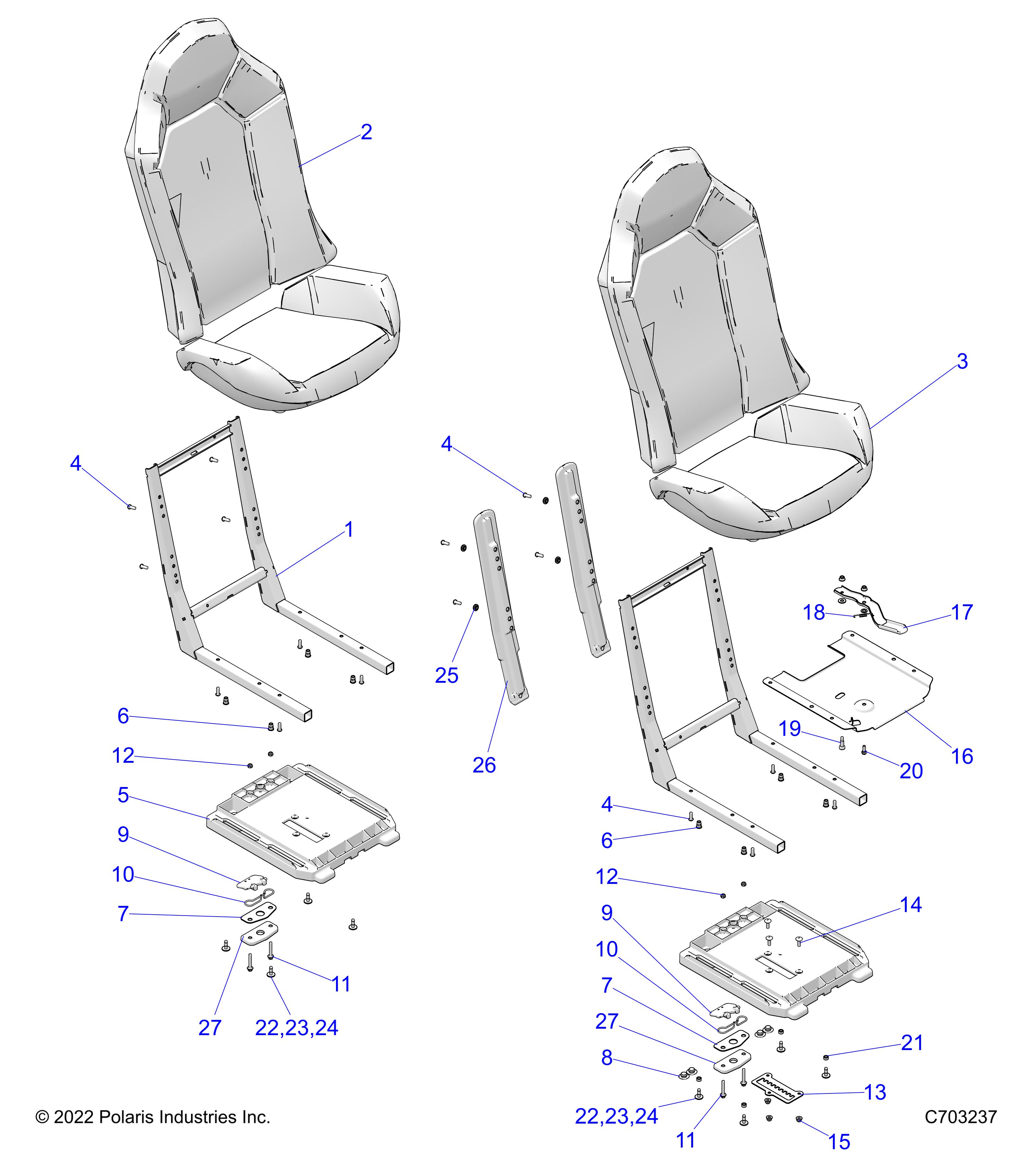 Part Number : 2687887 SEAT BACK ASSEMBLY  HAVASU RED