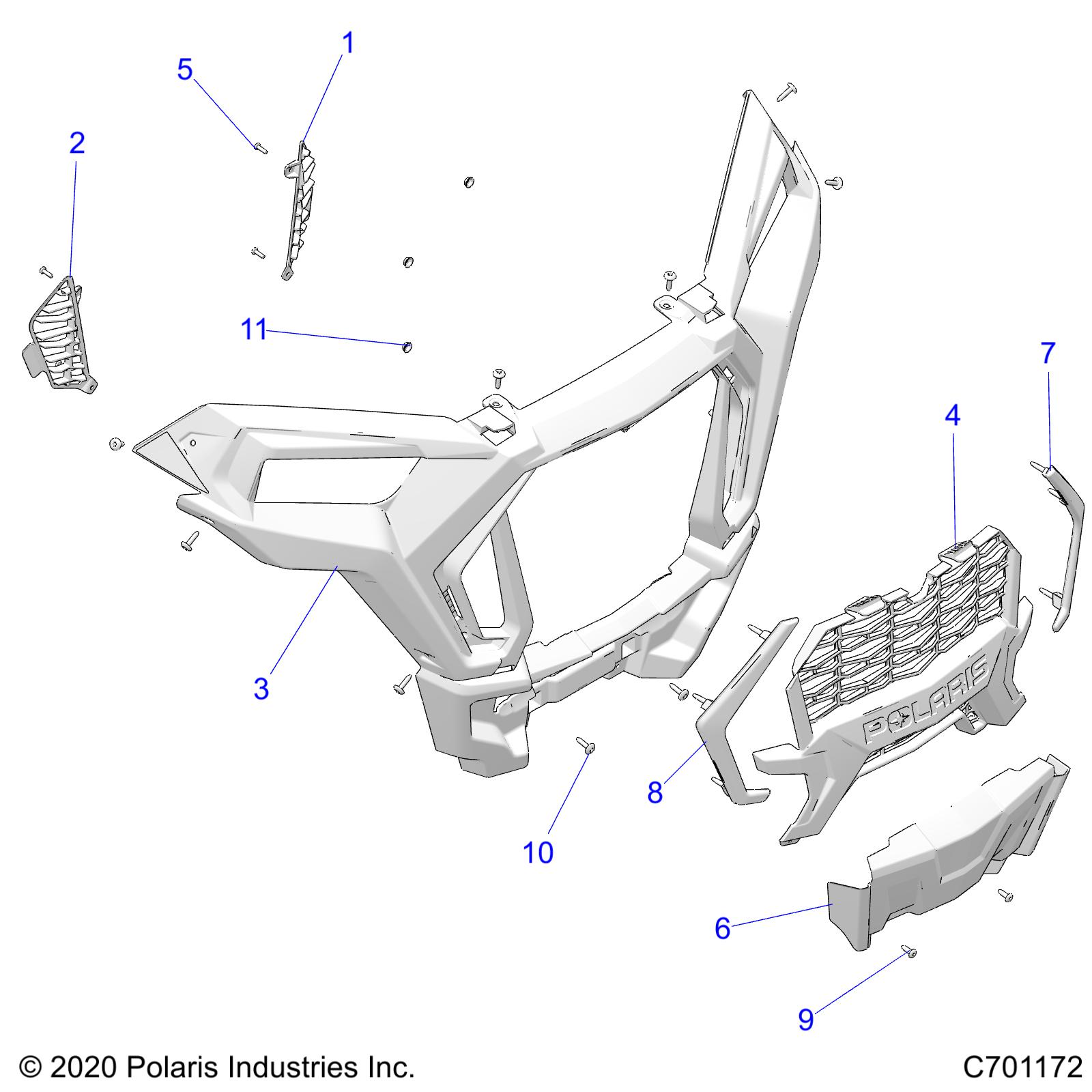 Foto diagrama Polaris que contem a peça 5454743-726