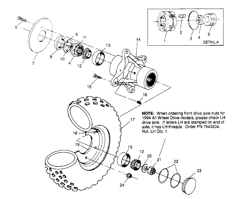 Part Number : 7543204 NUT LH THREAD