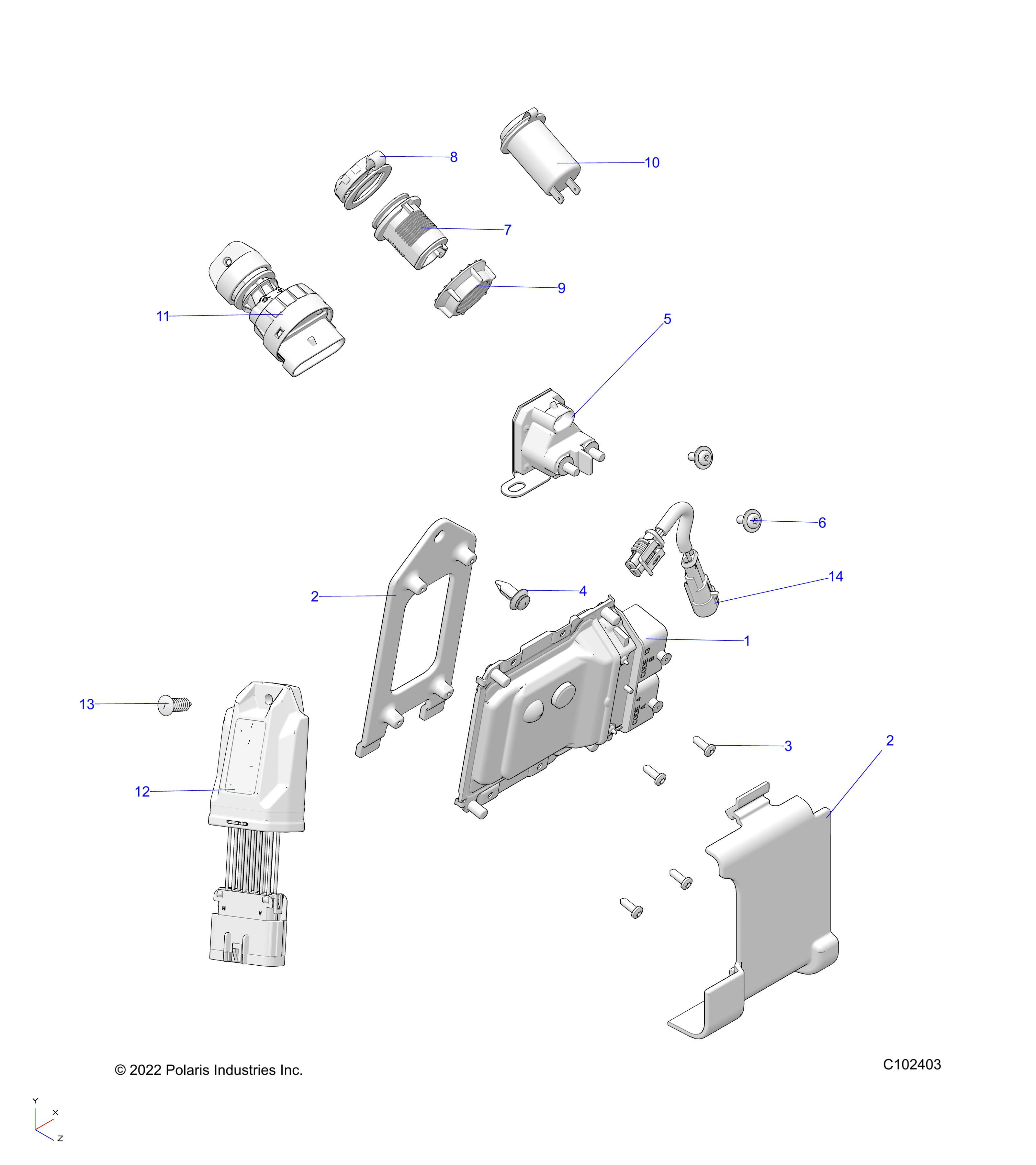 Part Number : 5438708-070 MNT-ECM REAR BLK