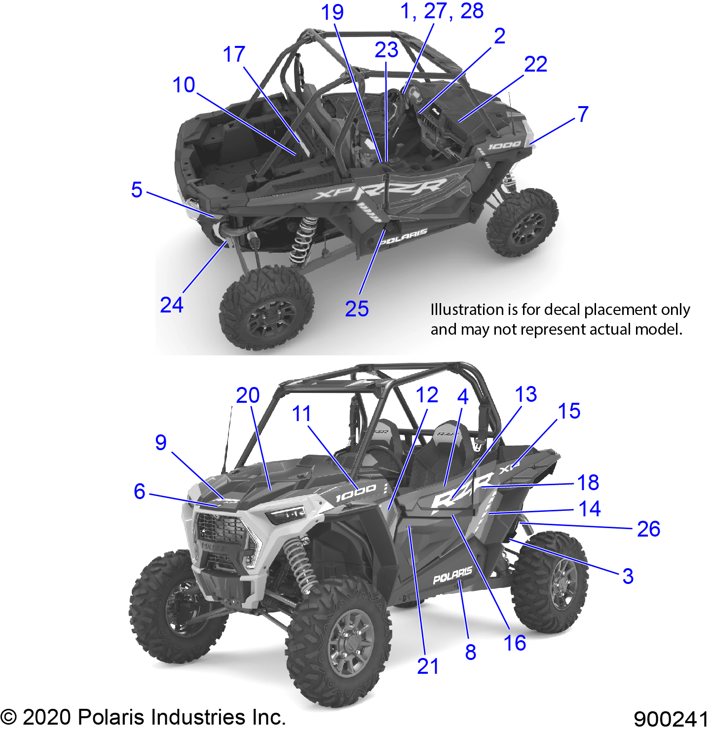 Foto diagrama Polaris que contem a peça 7186700