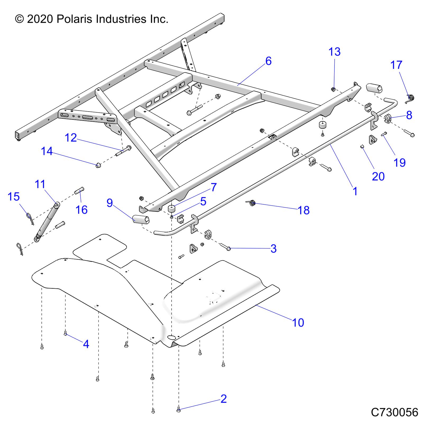 Foto diagrama Polaris que contem a peça 1024019-458