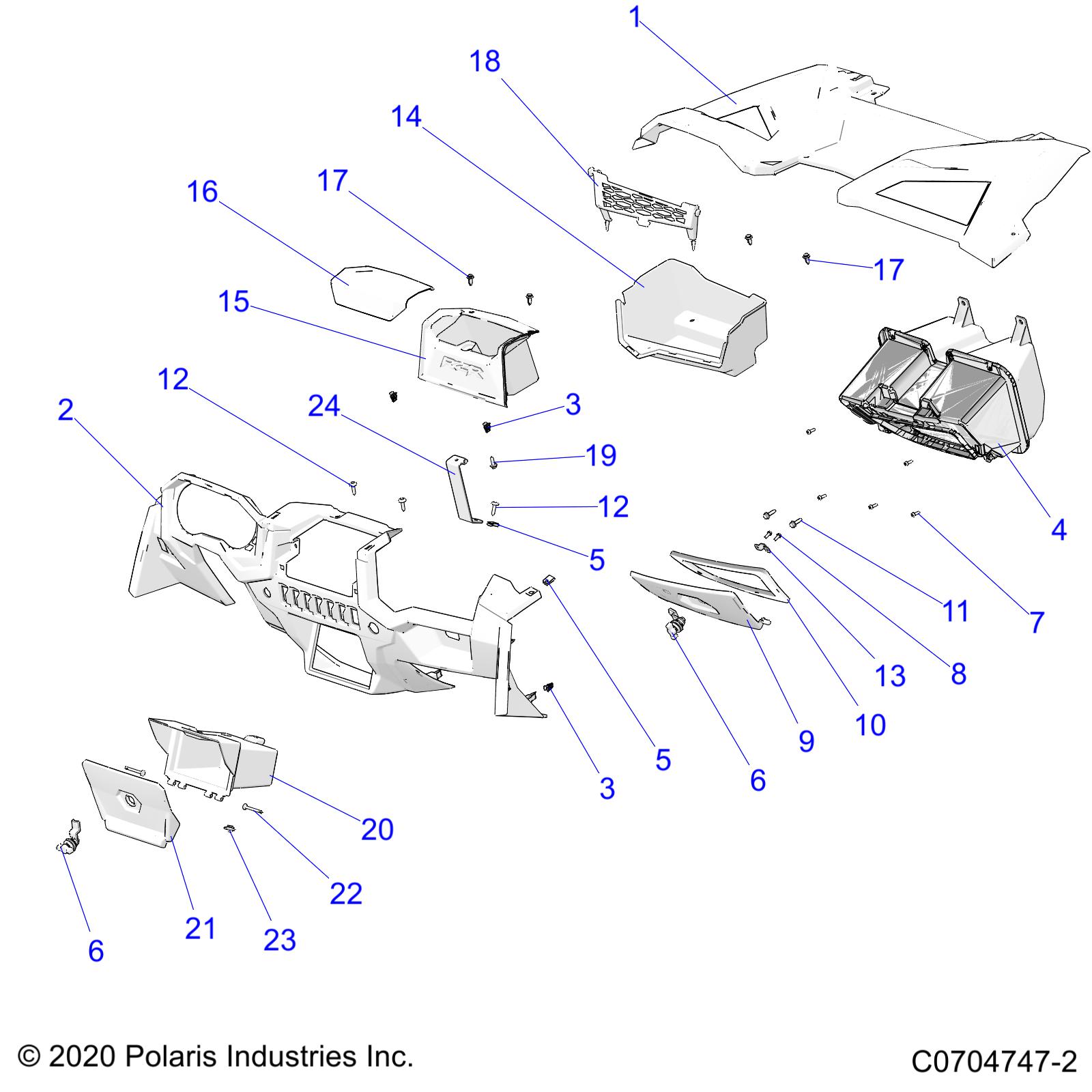 Foto diagrama Polaris que contem a peça 5454420-070