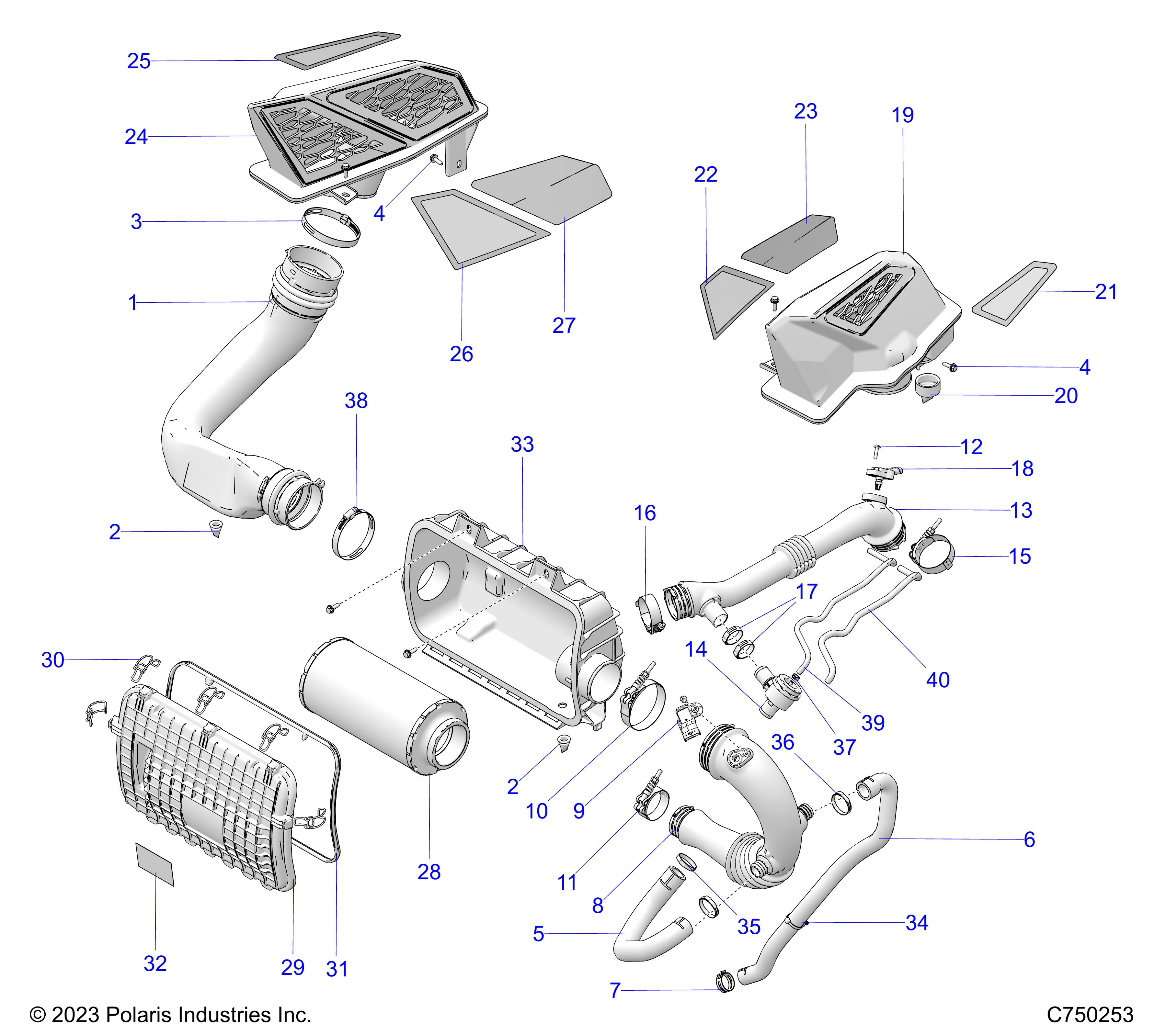 Foto diagrama Polaris que contem a peça 2882234