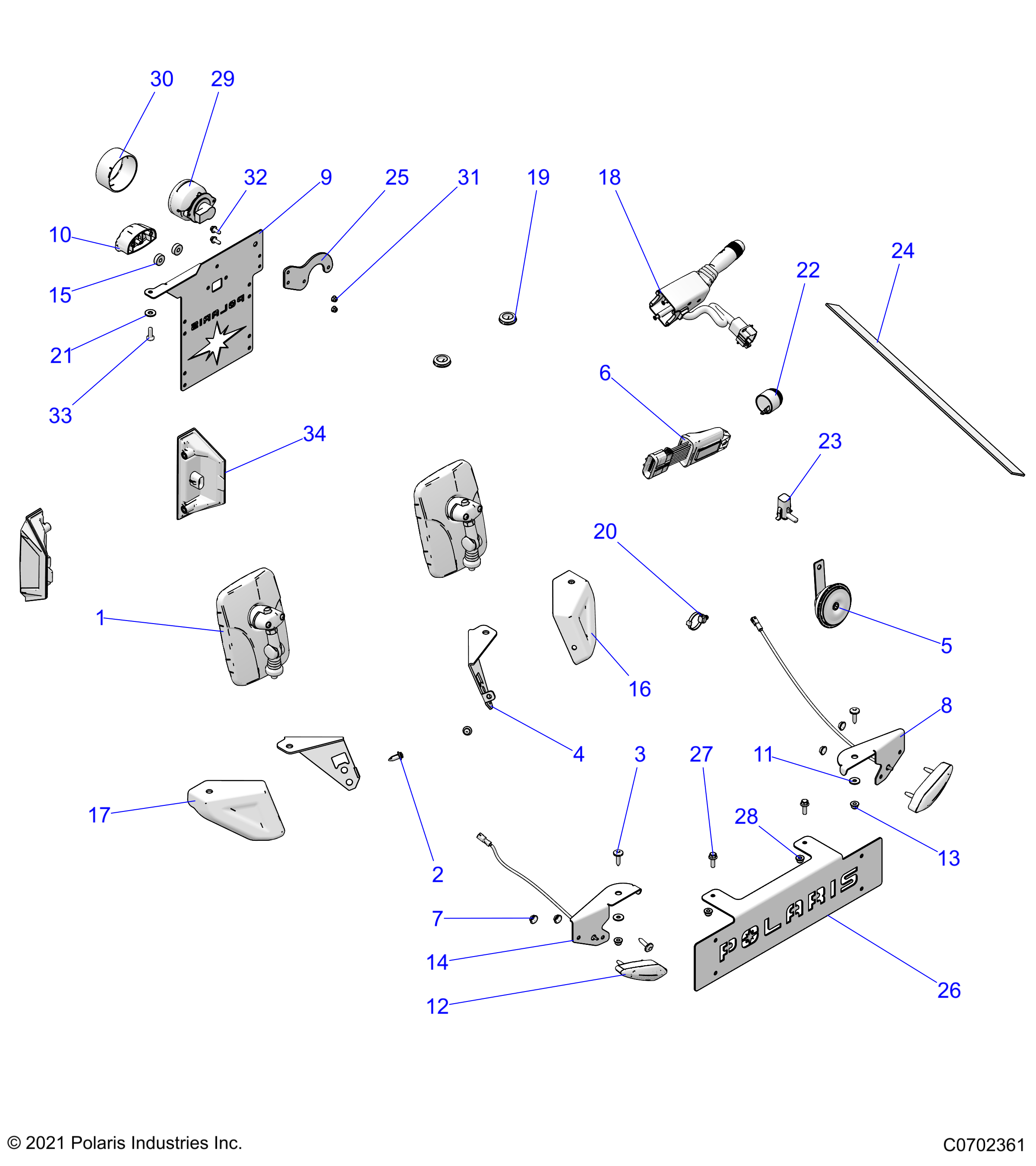Foto diagrama Polaris que contem a peça 5265153-458