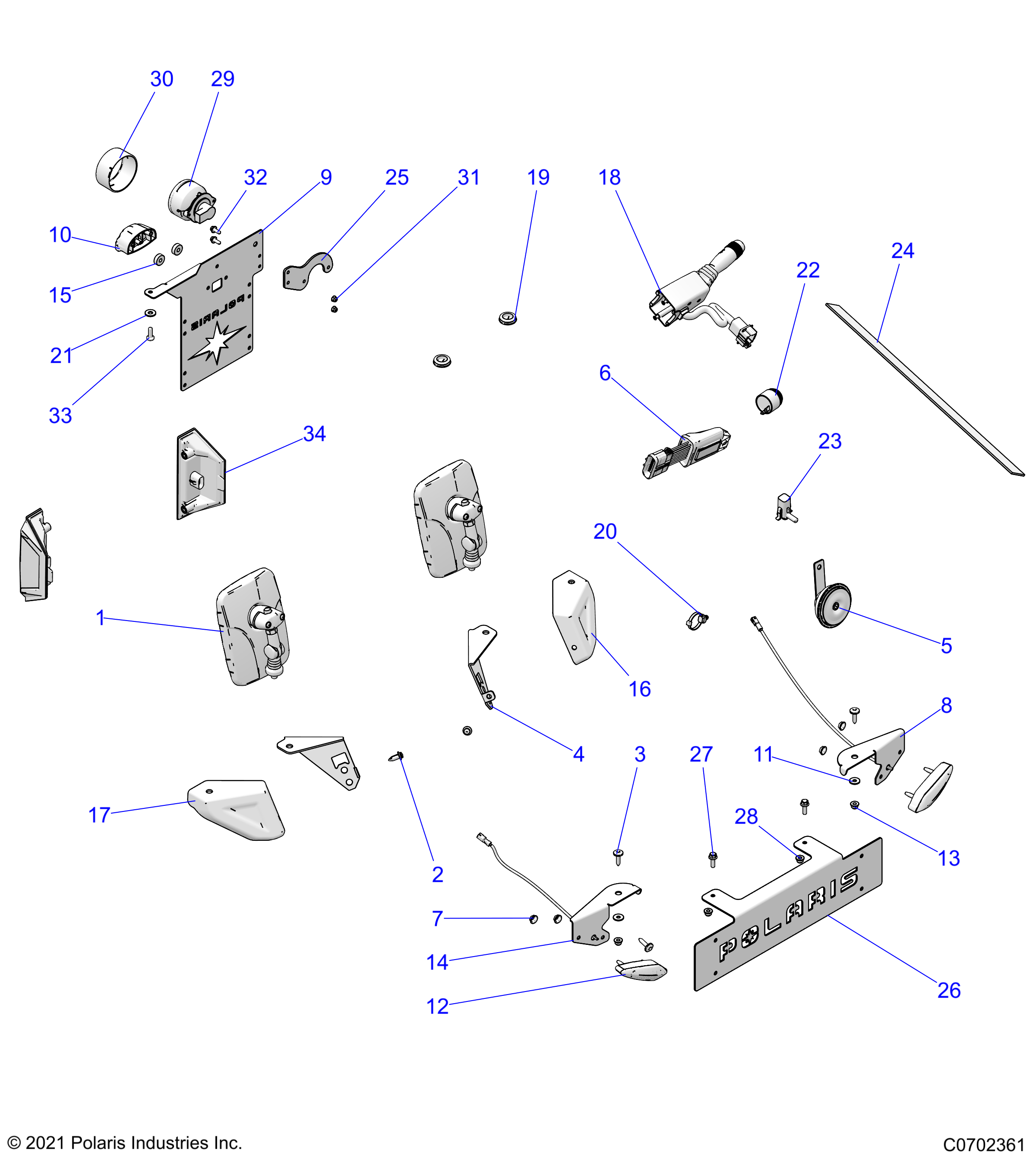 Foto diagrama Polaris que contem a peça 5265116-458