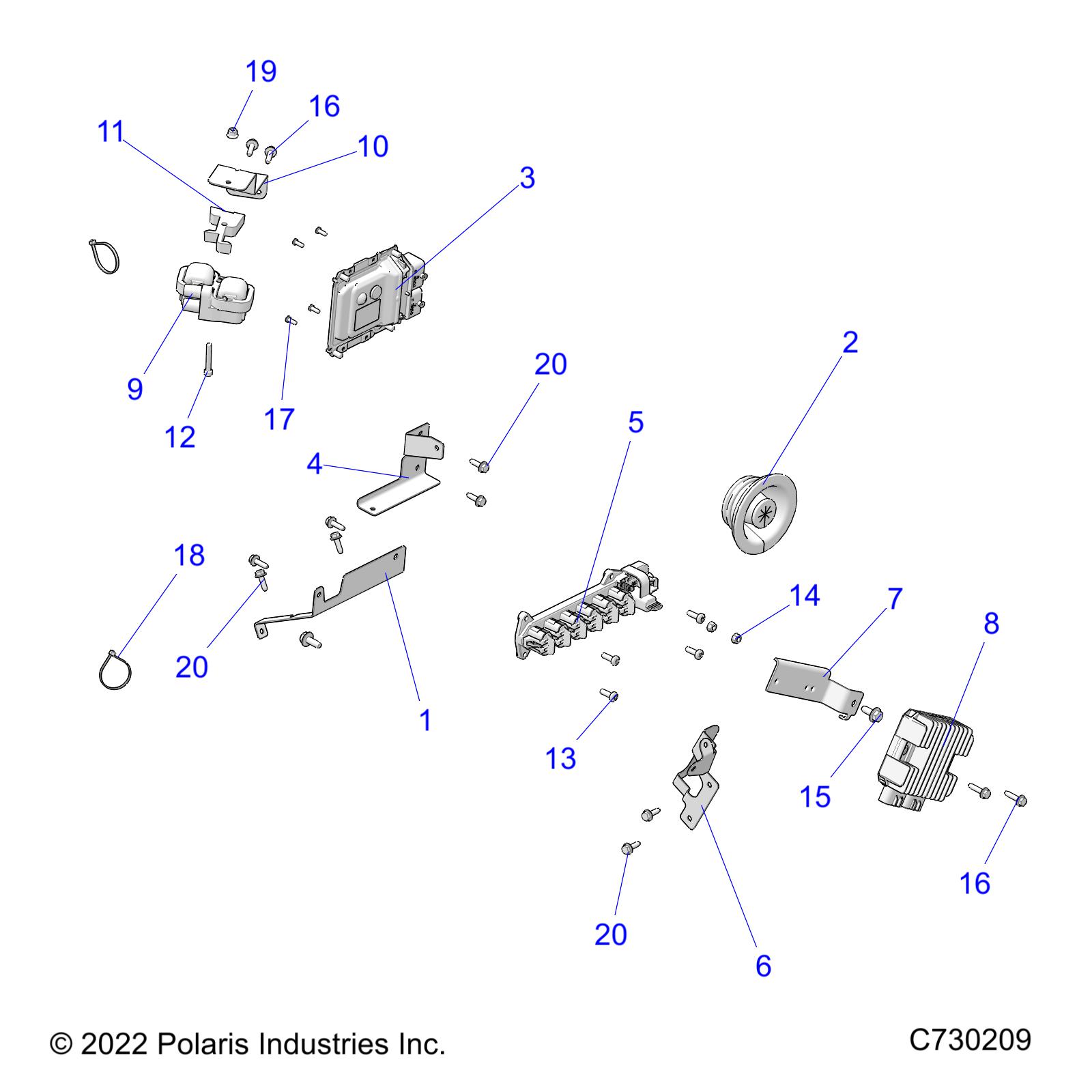 Foto diagrama Polaris que contem a peça 5268050-329