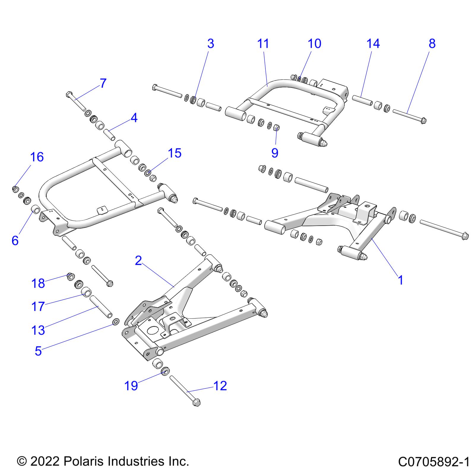 Foto diagrama Polaris que contem a peça 1022802-728