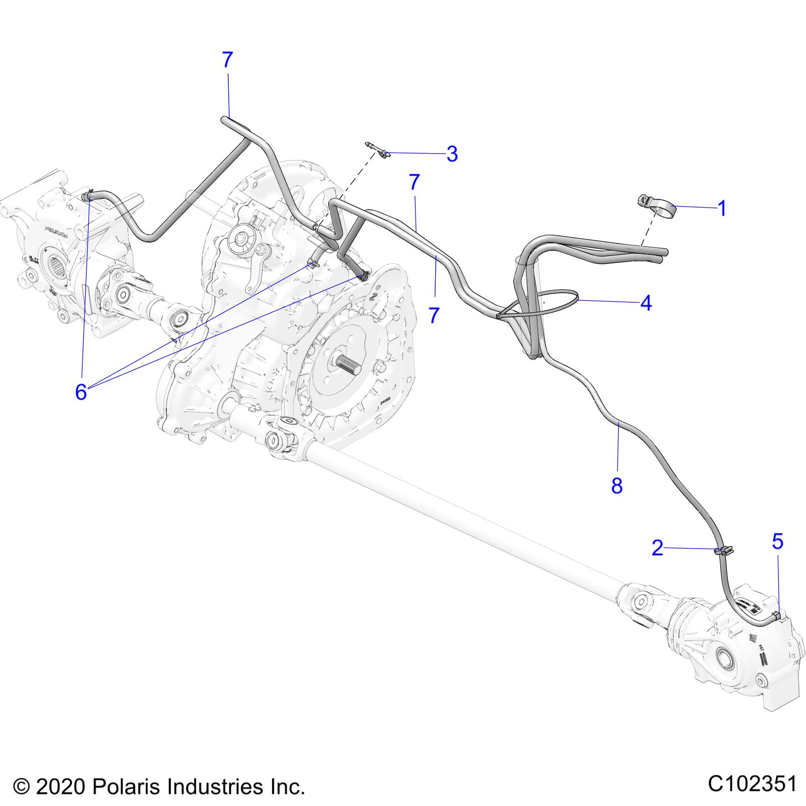 Foto diagrama Polaris que contem a peça 8450153-600