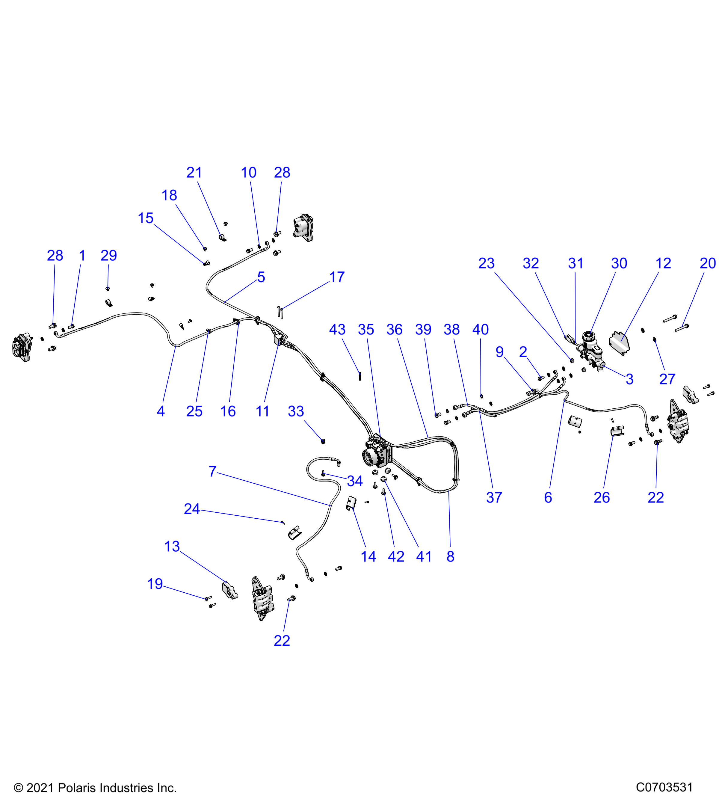 Part Number : 1912257 BRAKE LINE  REAR  RIGHT  55.1