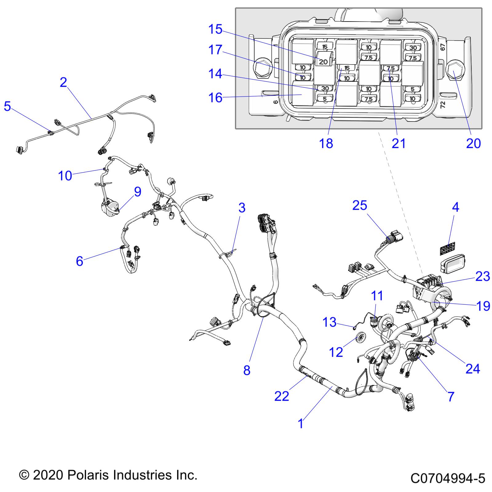 Part Number : 2415845 HARNESS-CHASSIS RZR 1000 PS TR