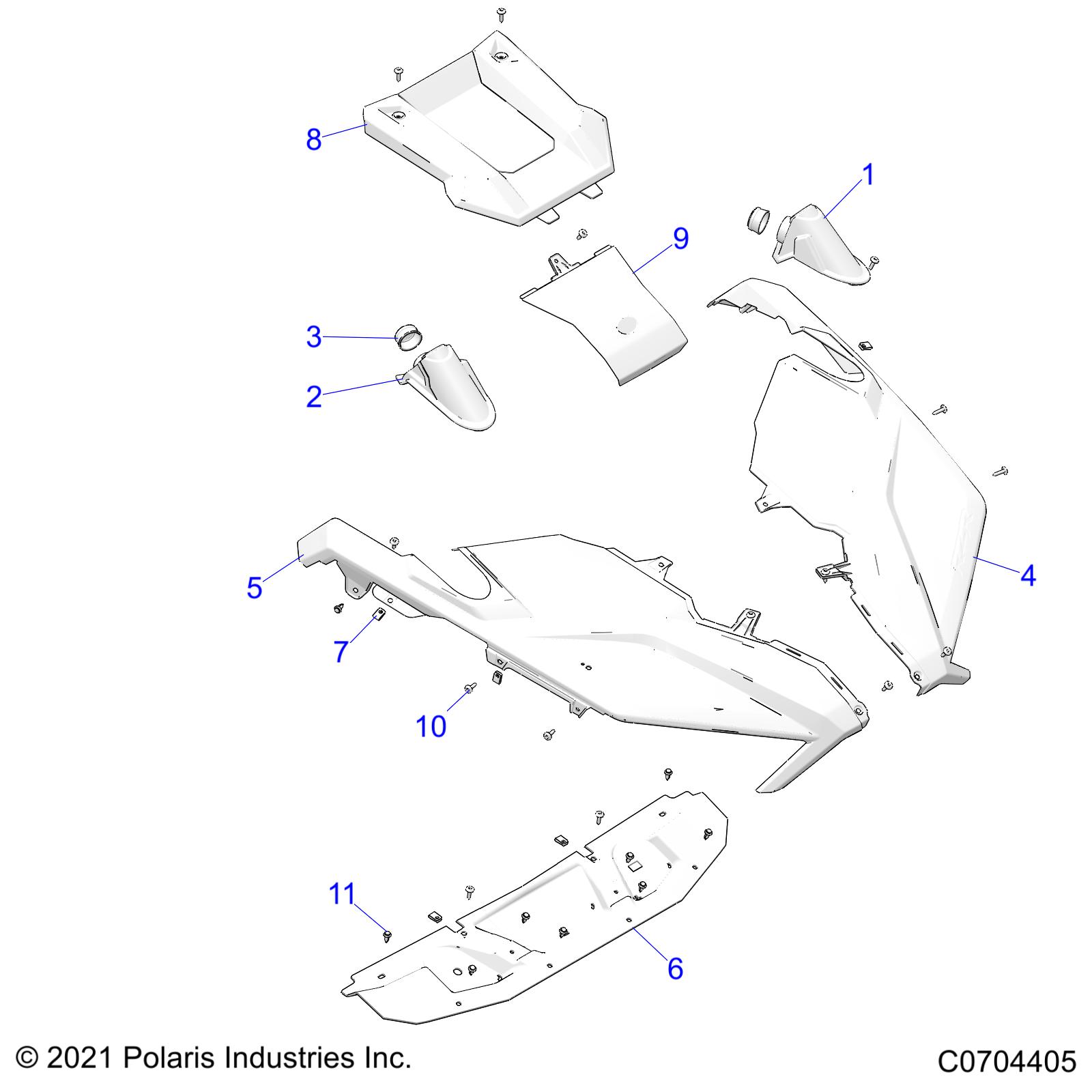 Foto diagrama Polaris que contem a peça 2637421-070