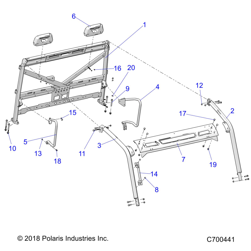 Foto diagrama Polaris que contem a peça 5439110-070