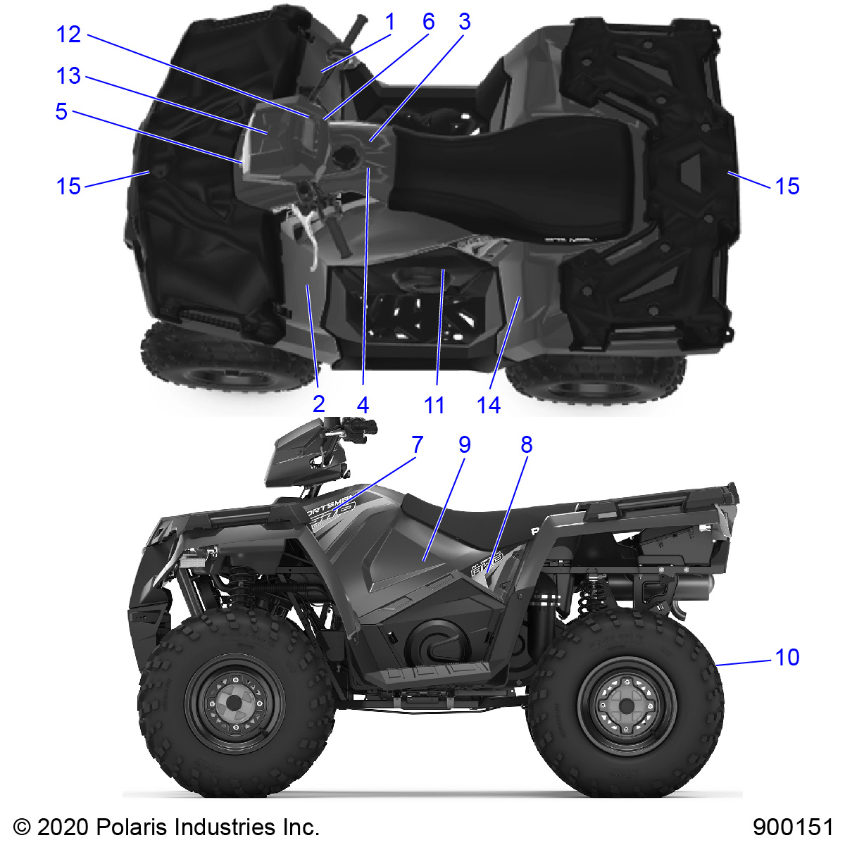 Foto diagrama Polaris que contem a peça 7184301