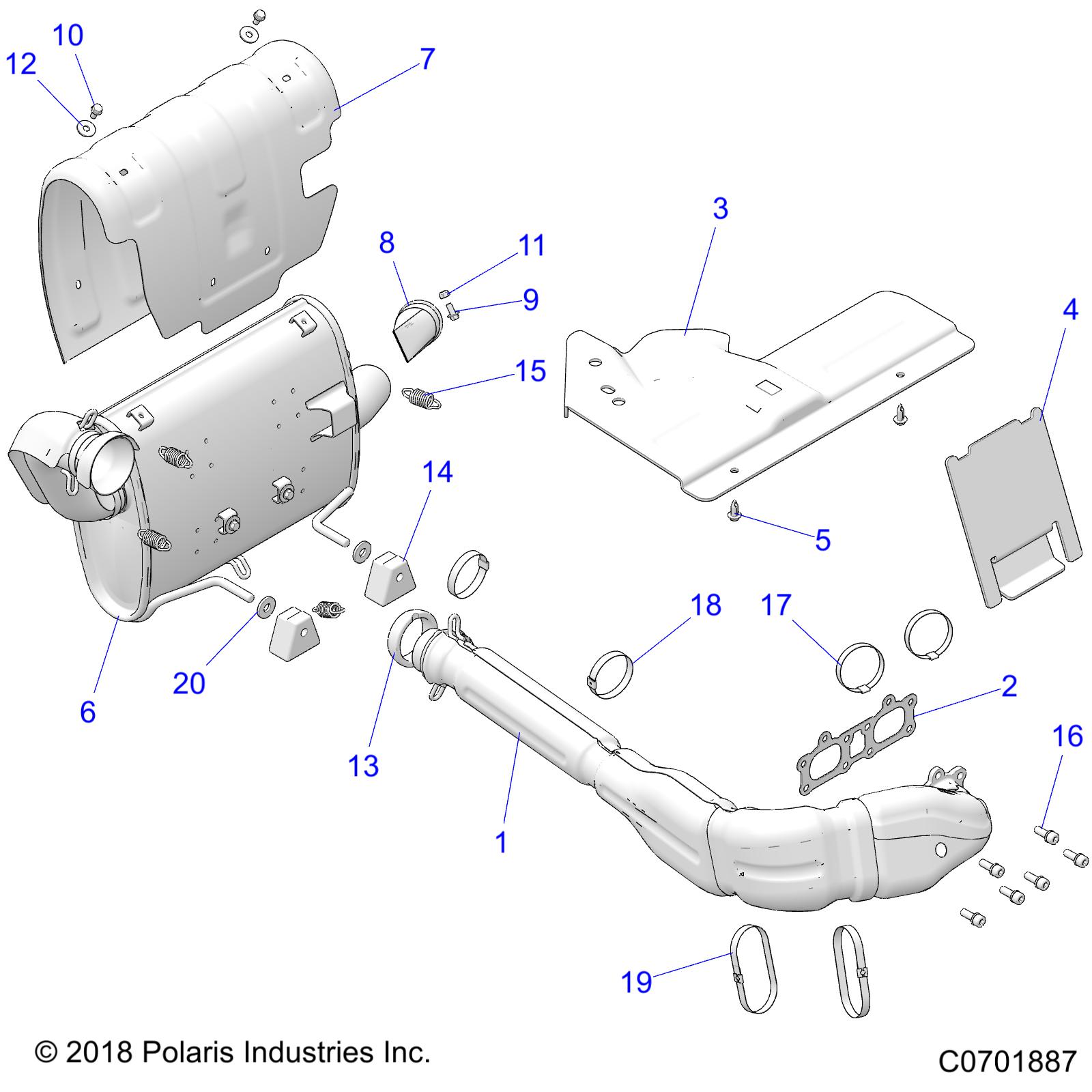 Part Number : 7081915 CLAMP-HEAT SHIELD EXHAUST