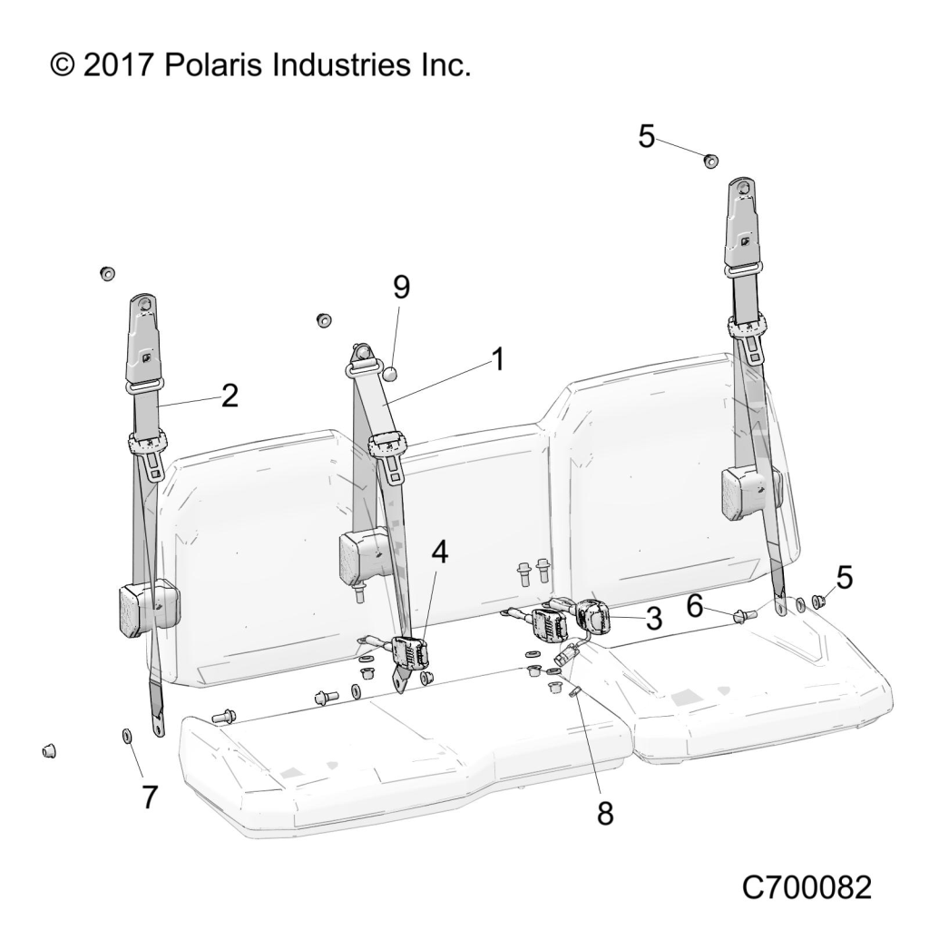 Part Number : 2635052 SEAT BELT ASSEMBLY  CENTER  3