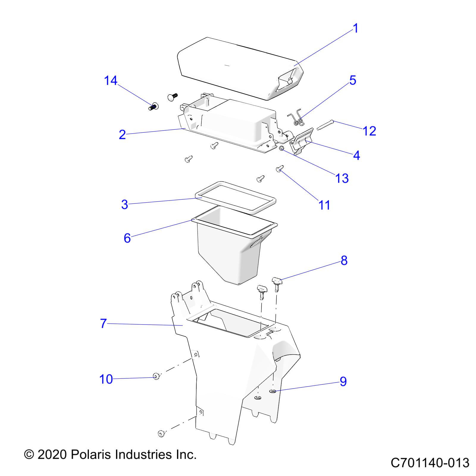 Part Number : 7045213 SPRING-LATCH CONSOLE STORAGE