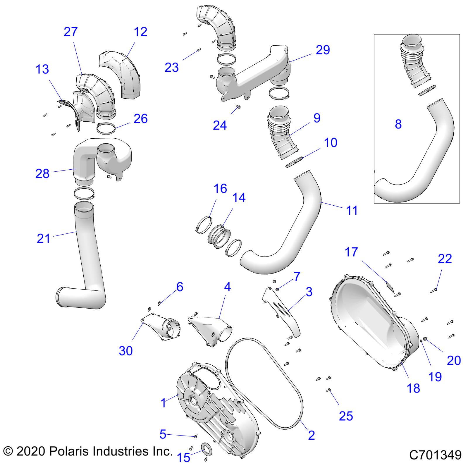 Part Number : 5454487-070 INNER CLUTCH COVER  GLOSS BLAC