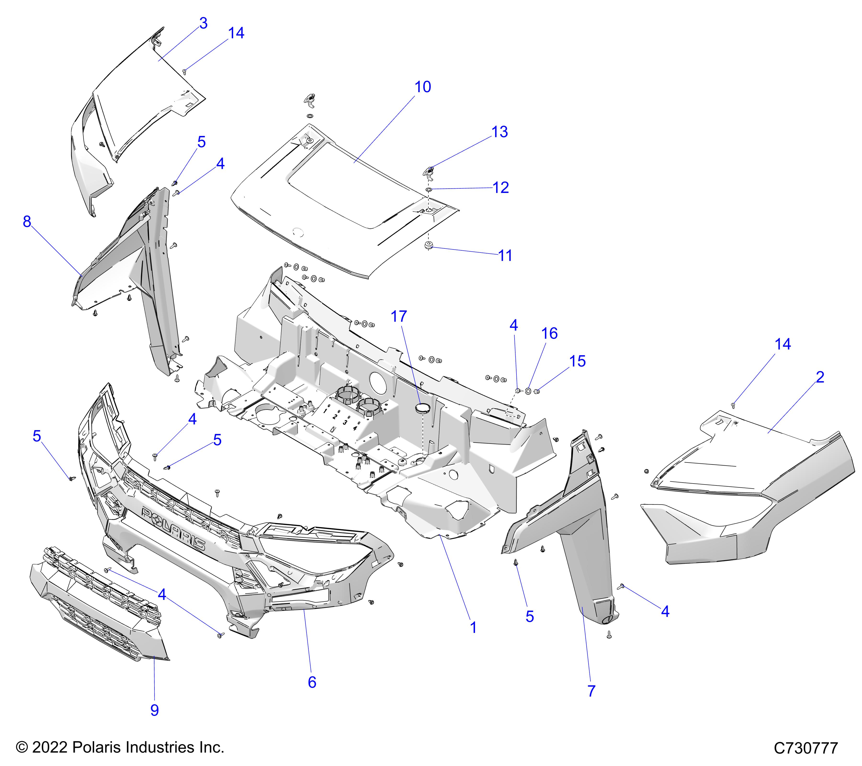 Foto diagrama Polaris que contem a peça 5464981-070