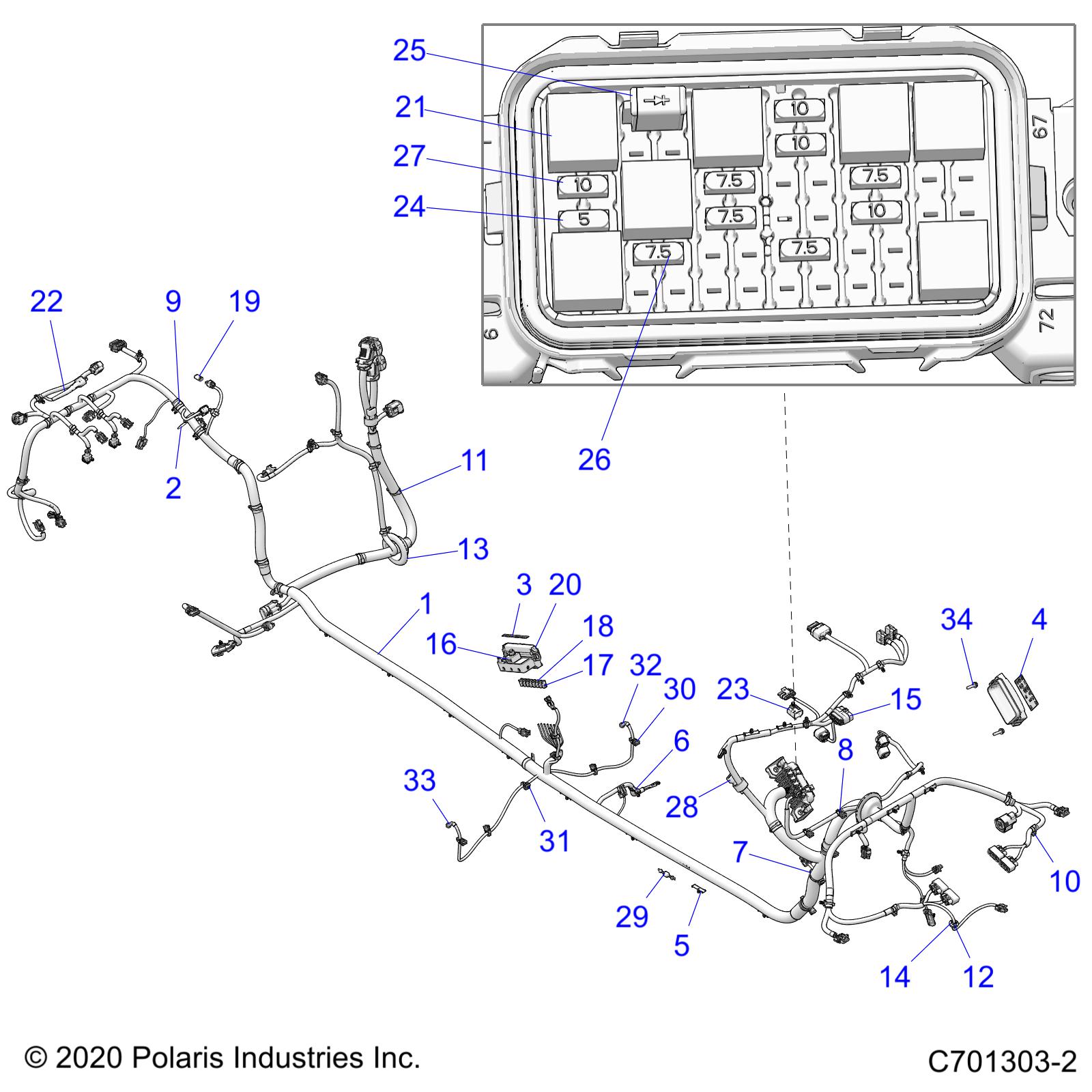 Foto diagrama Polaris que contem a peça 4016101
