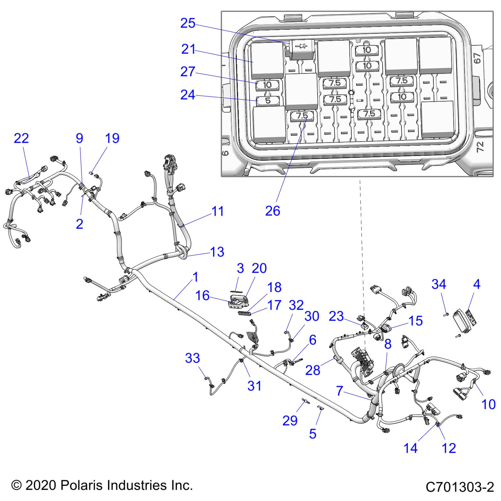 Part Number : 2415917 HARN-CHASSIS RZR T RV MP