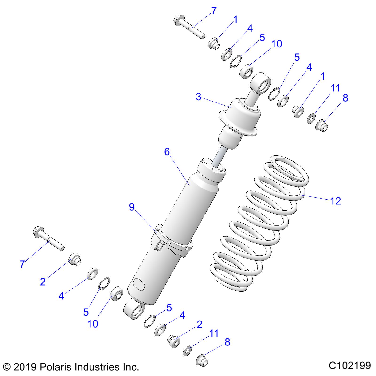 Foto diagrama Polaris que contem a peça 5412290