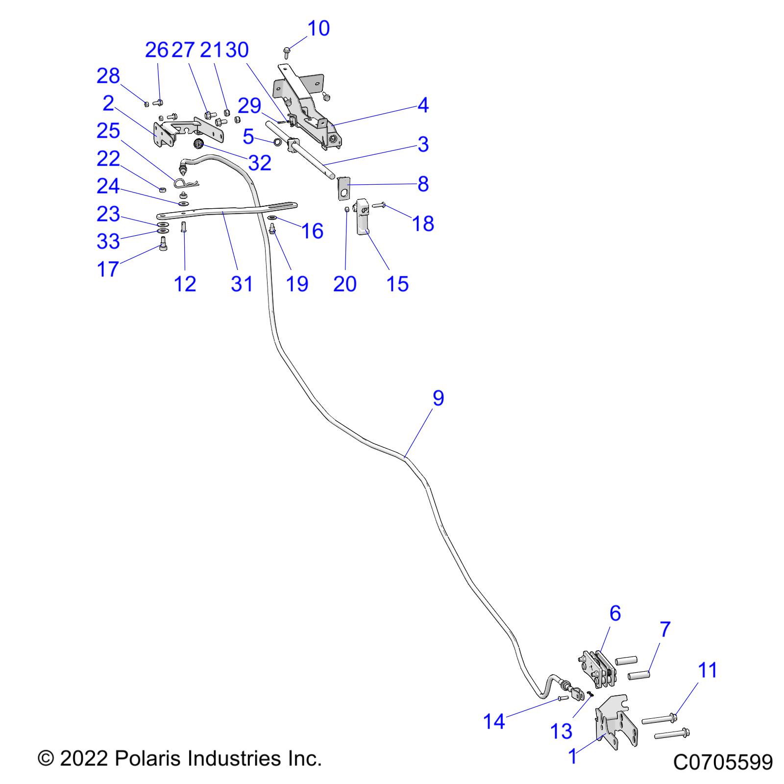 Foto diagrama Polaris que contem a peça 1027034-458
